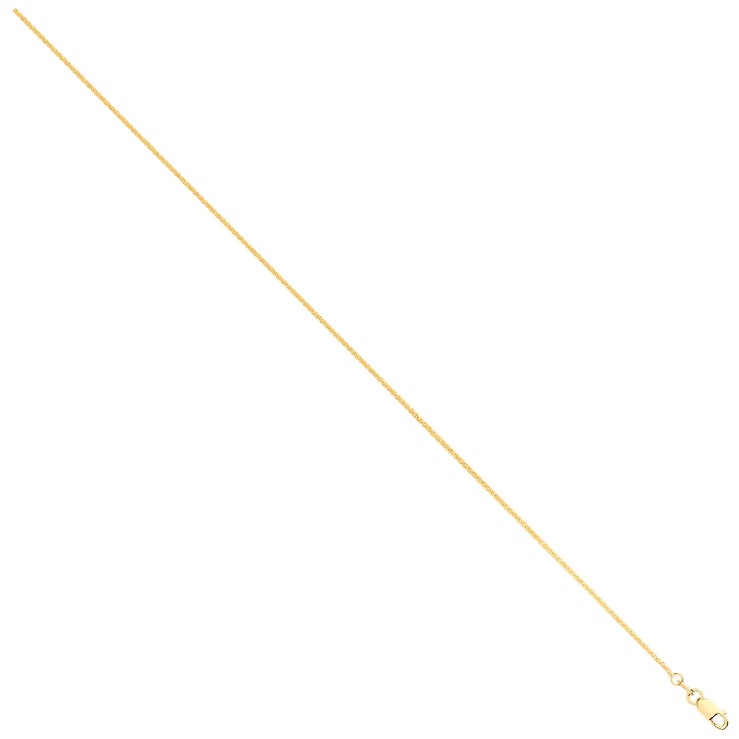 18ct Yellow Gold 1.0mm Spiga Chain