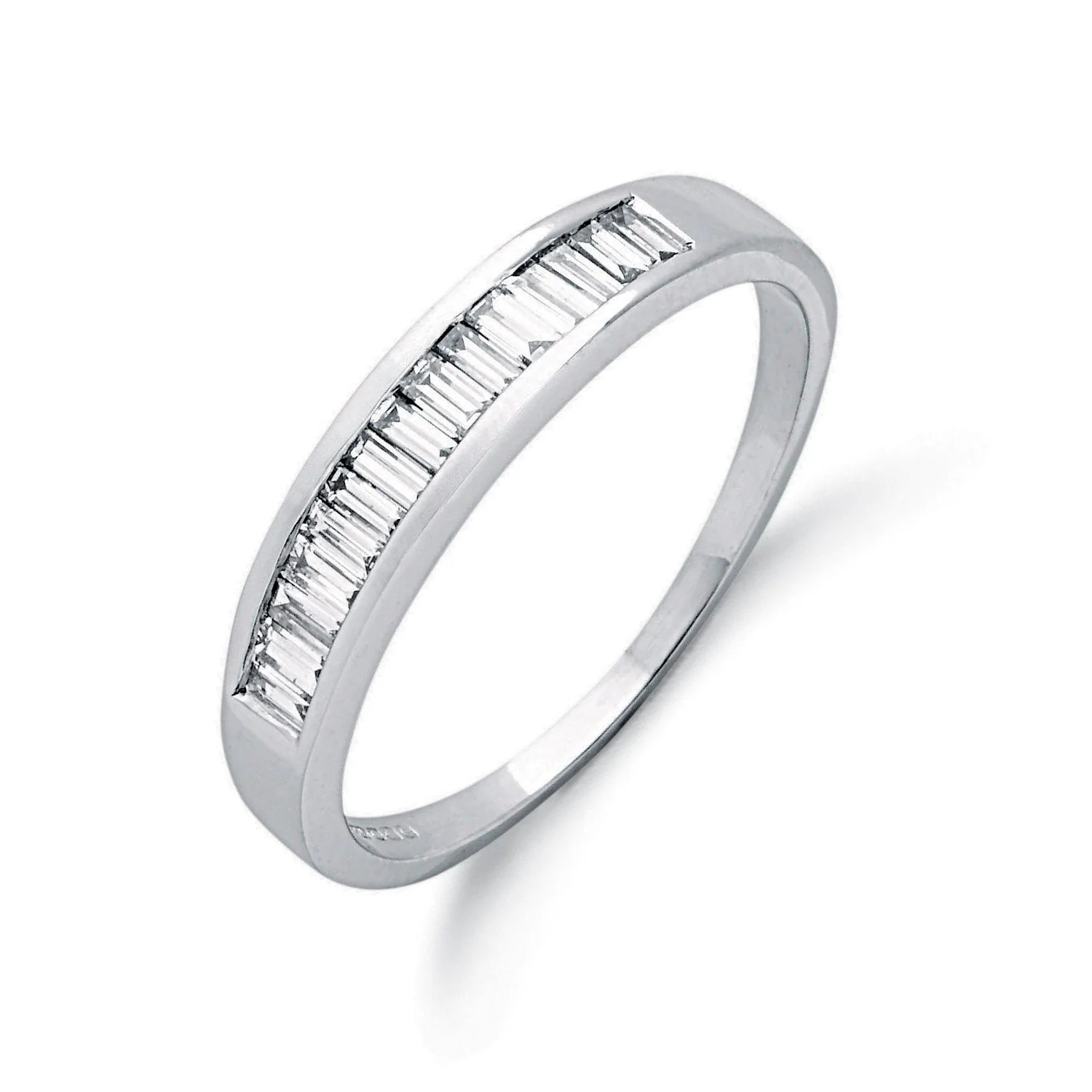 9ct White Gold 0.50ct Baguette Cut Diamond Eternity Ring