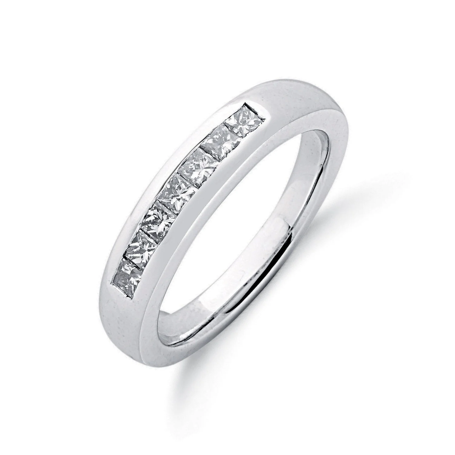 9ct White Gold 0.50ct Princess Cut Diamond Eternity Ring