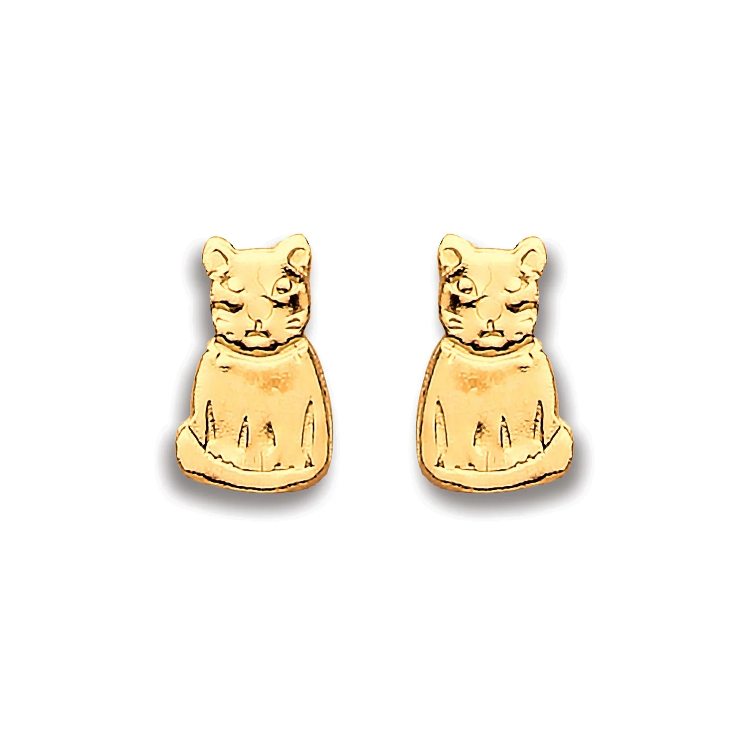 9ct Yellow Gold Cat Studs