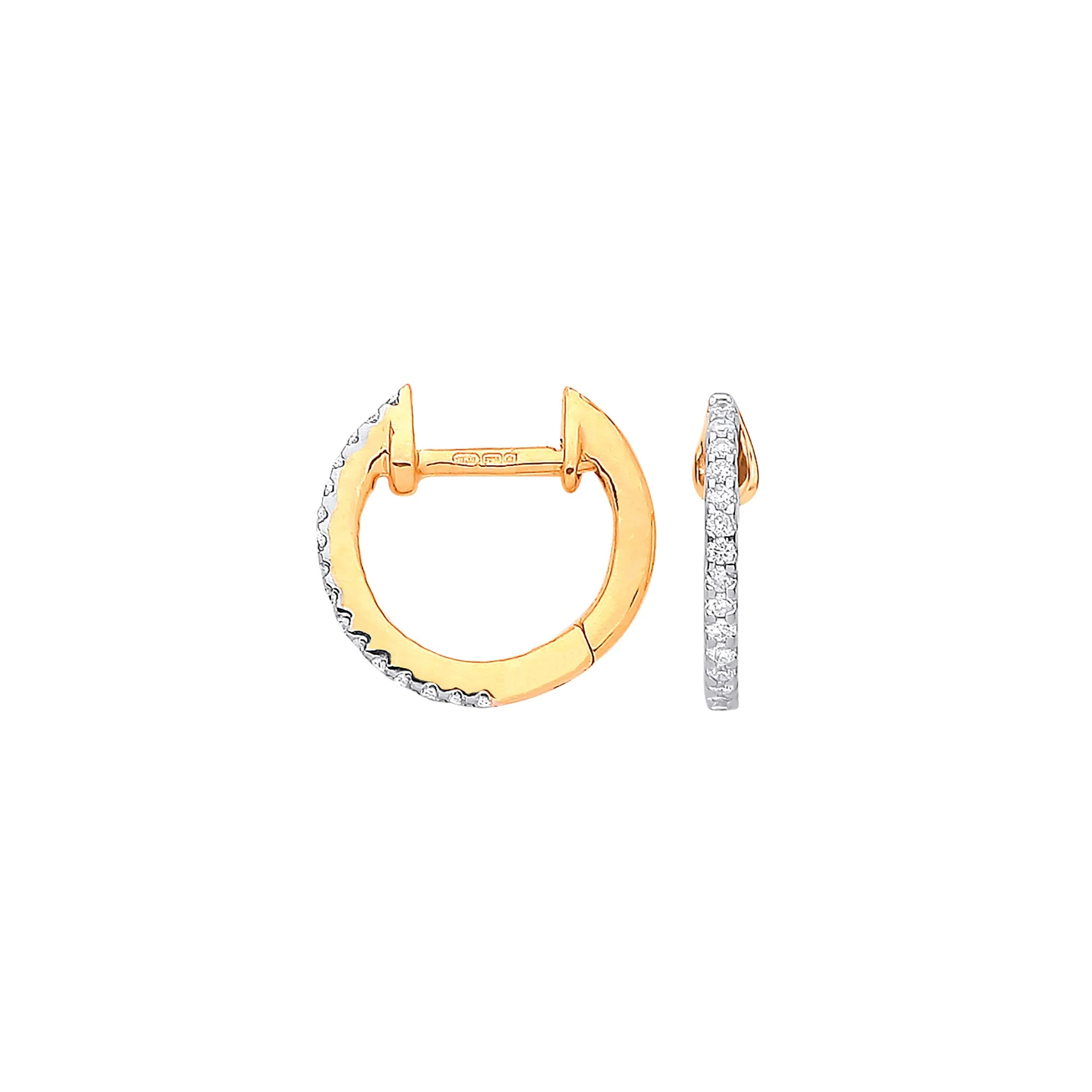 9ct Yellow Gold 0.10ct Diamond Earrings
