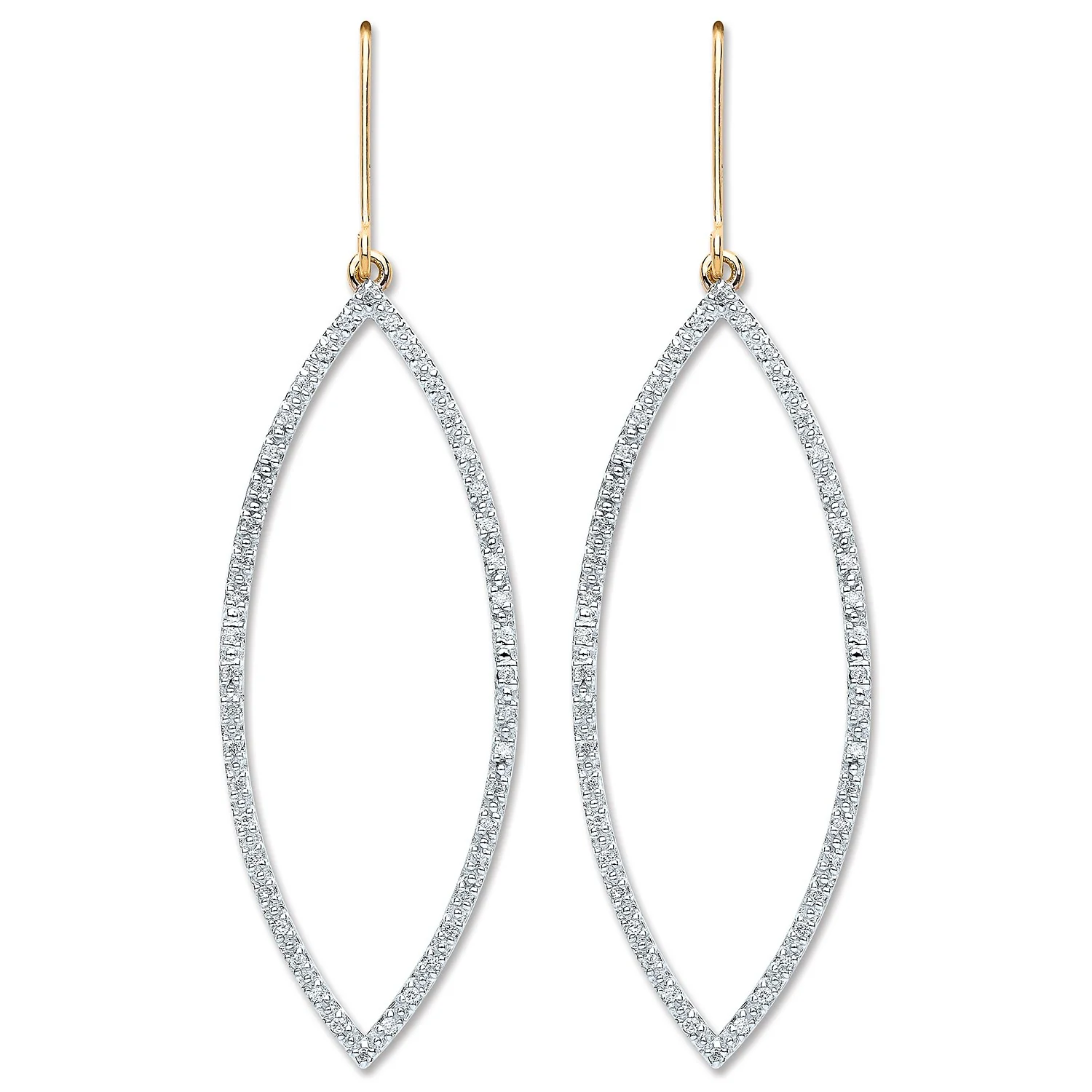 9ct Yellow Gold 0.30ct Dia Drop Earrings