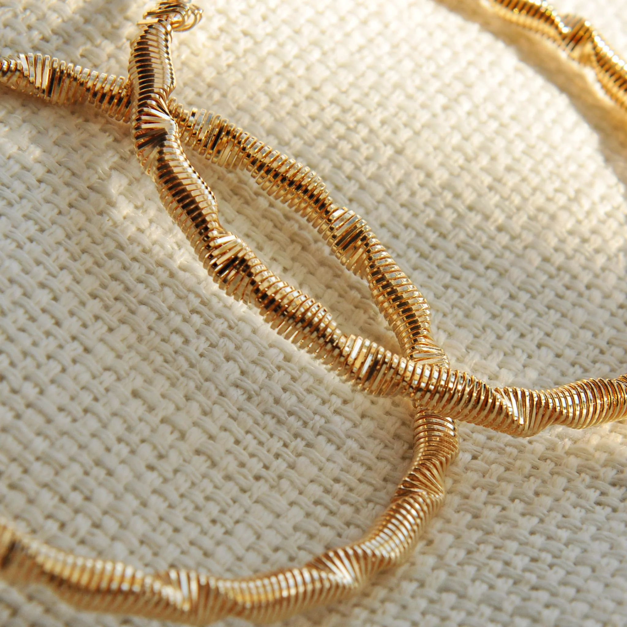 Riley gold effect twisted hoop earrings - Image 3