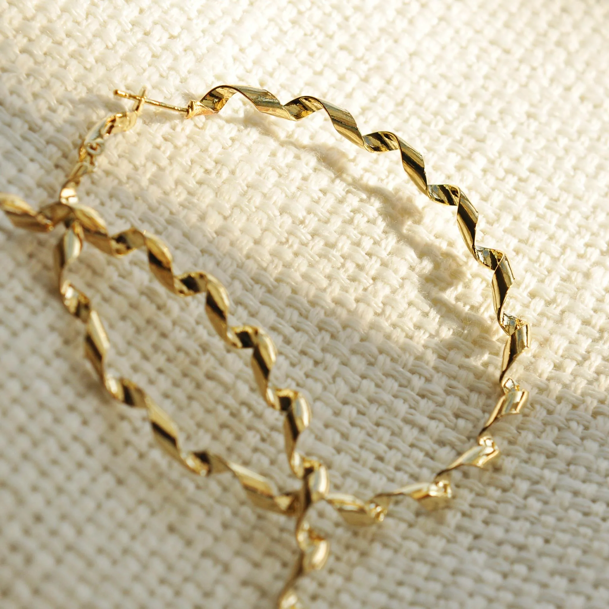 Kirsten gold effect curl hoops - Image 3