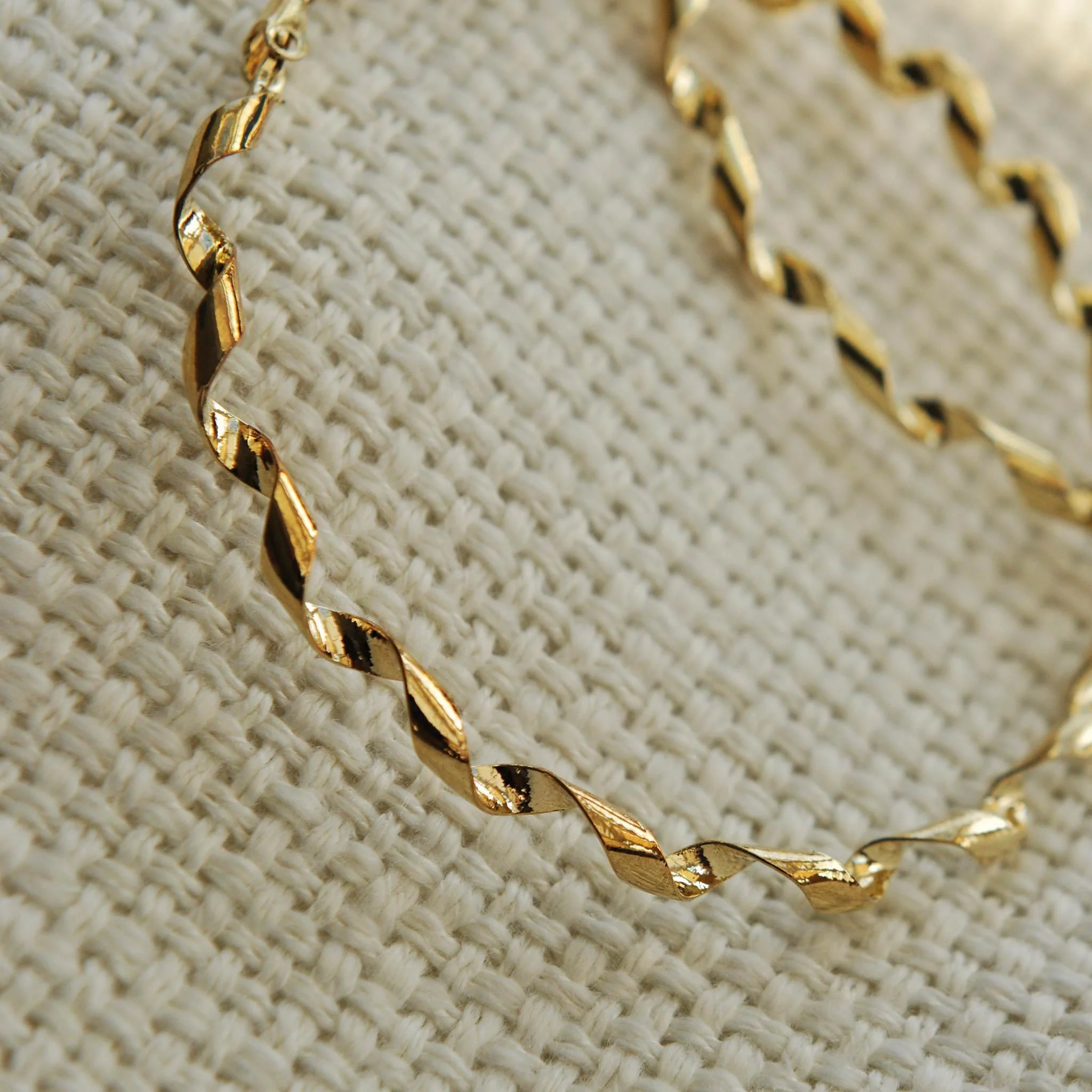 Kirsten gold effect curl hoops - Image 4