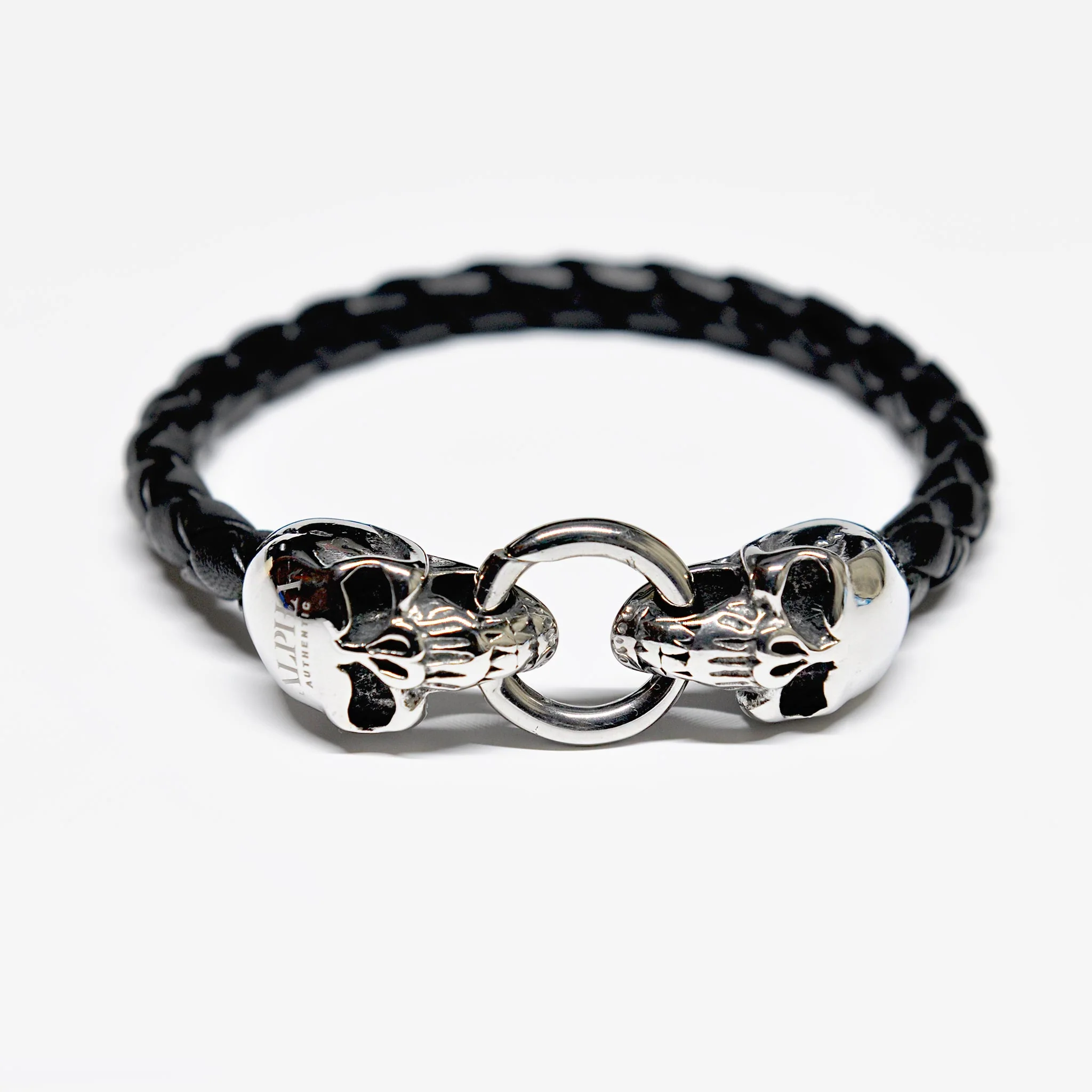 Vegas Skull Leather Bracelet - Image 10