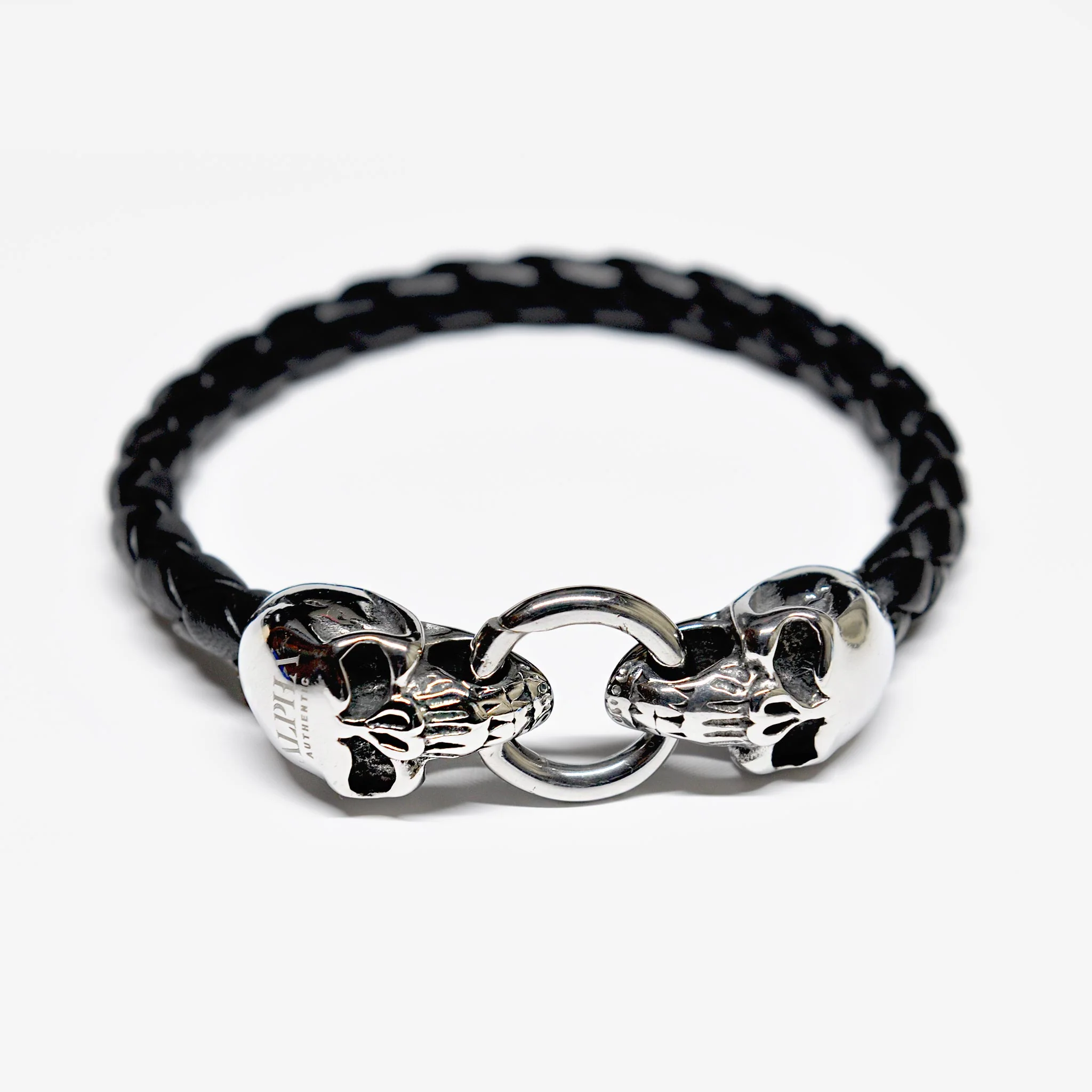 Vegas Skull Leather Bracelet - Image 5