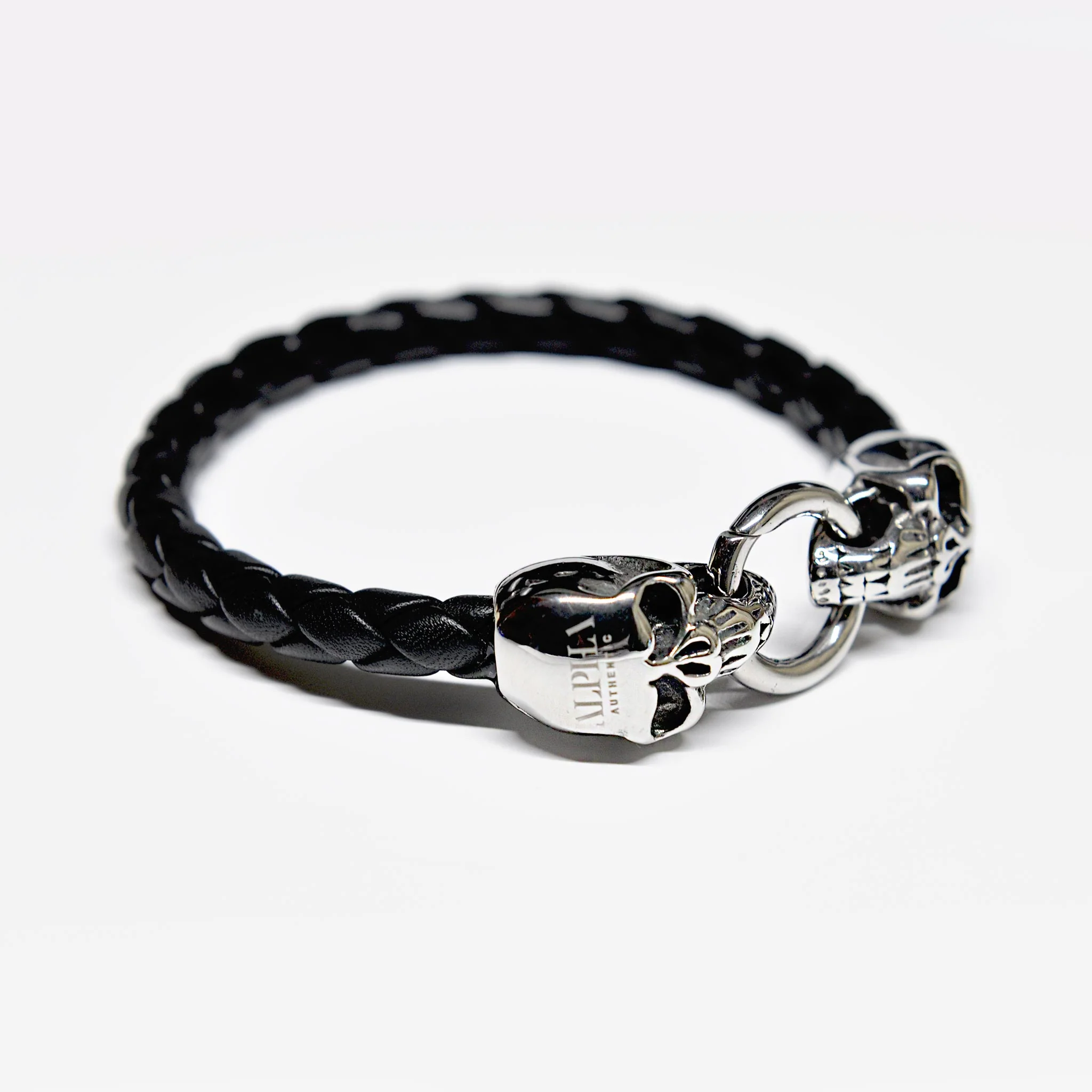 Vegas Skull Leather Bracelet - Image 6