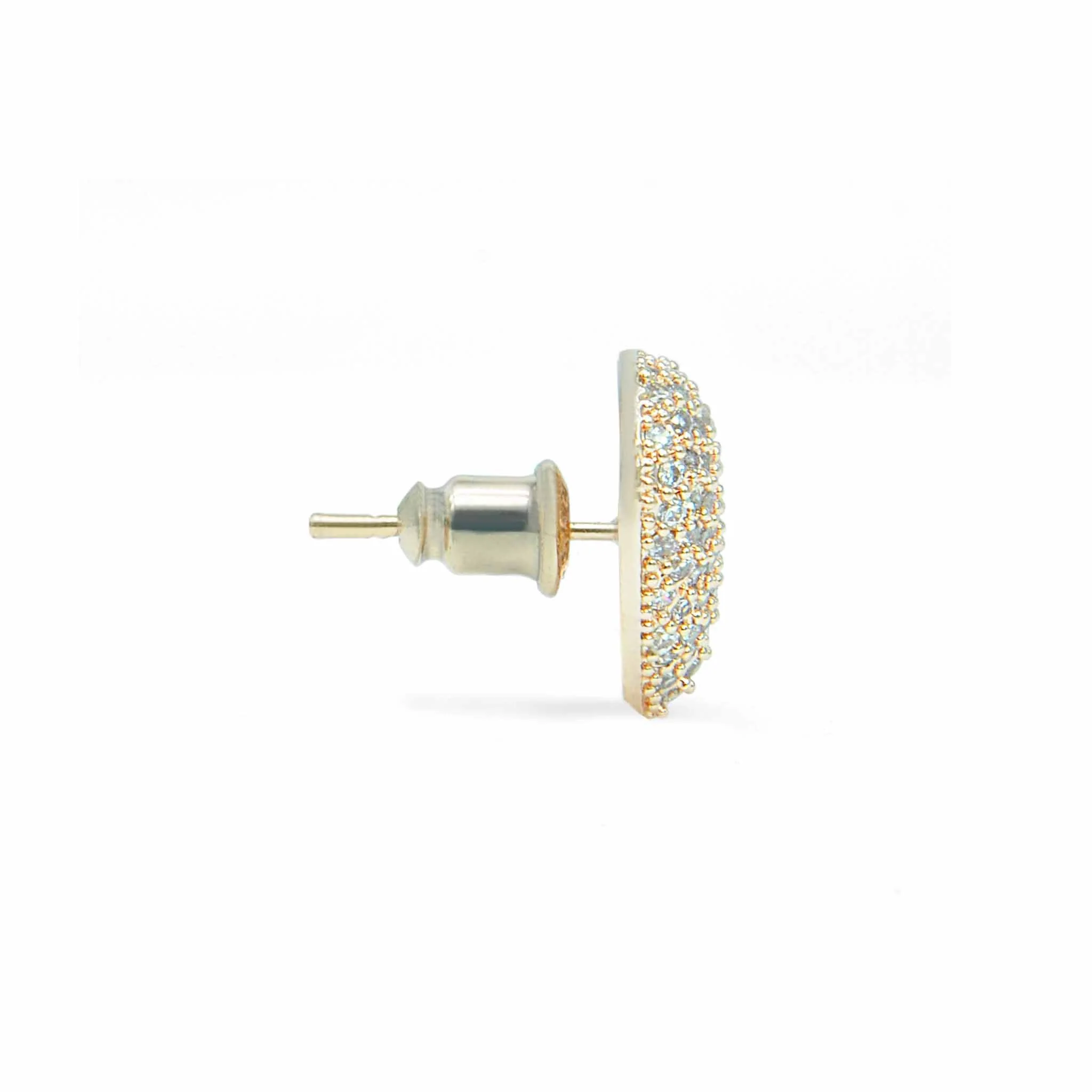 Dont break my heart rose gold effect pave heart studs - Image 6