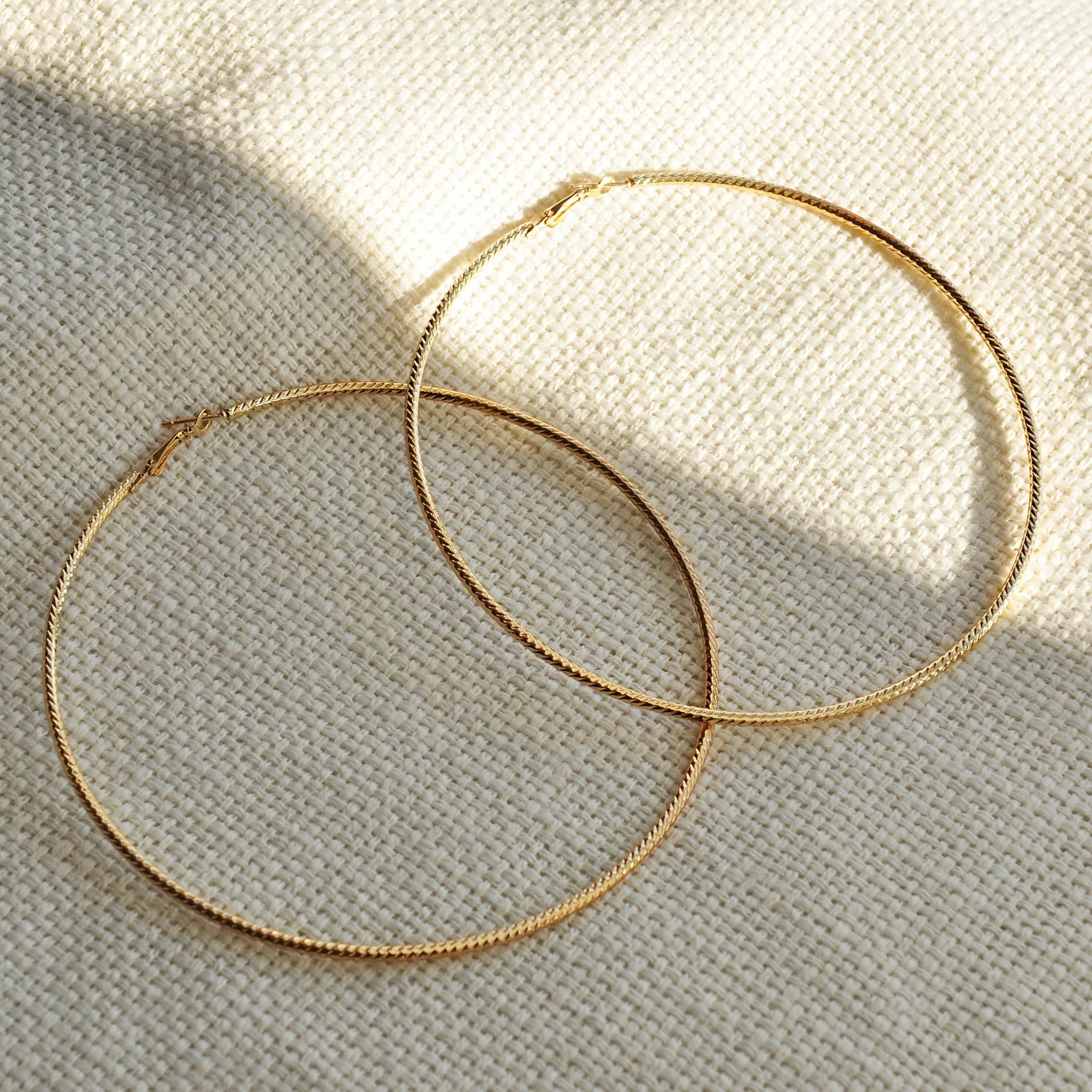 Aria XL gold effect hoops - Image 4
