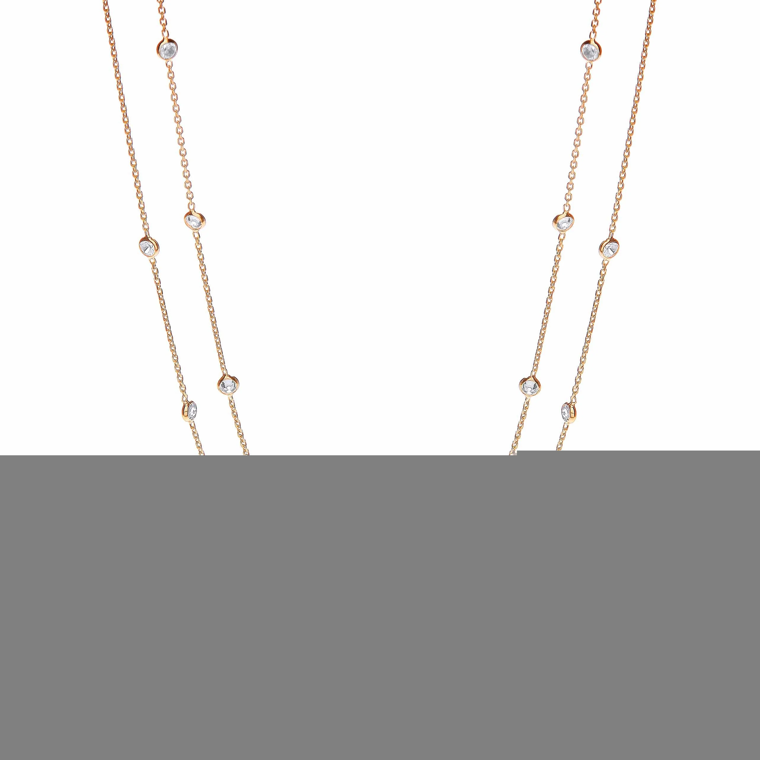Gold Coated Rubover 23 Cz's Necklace 38"