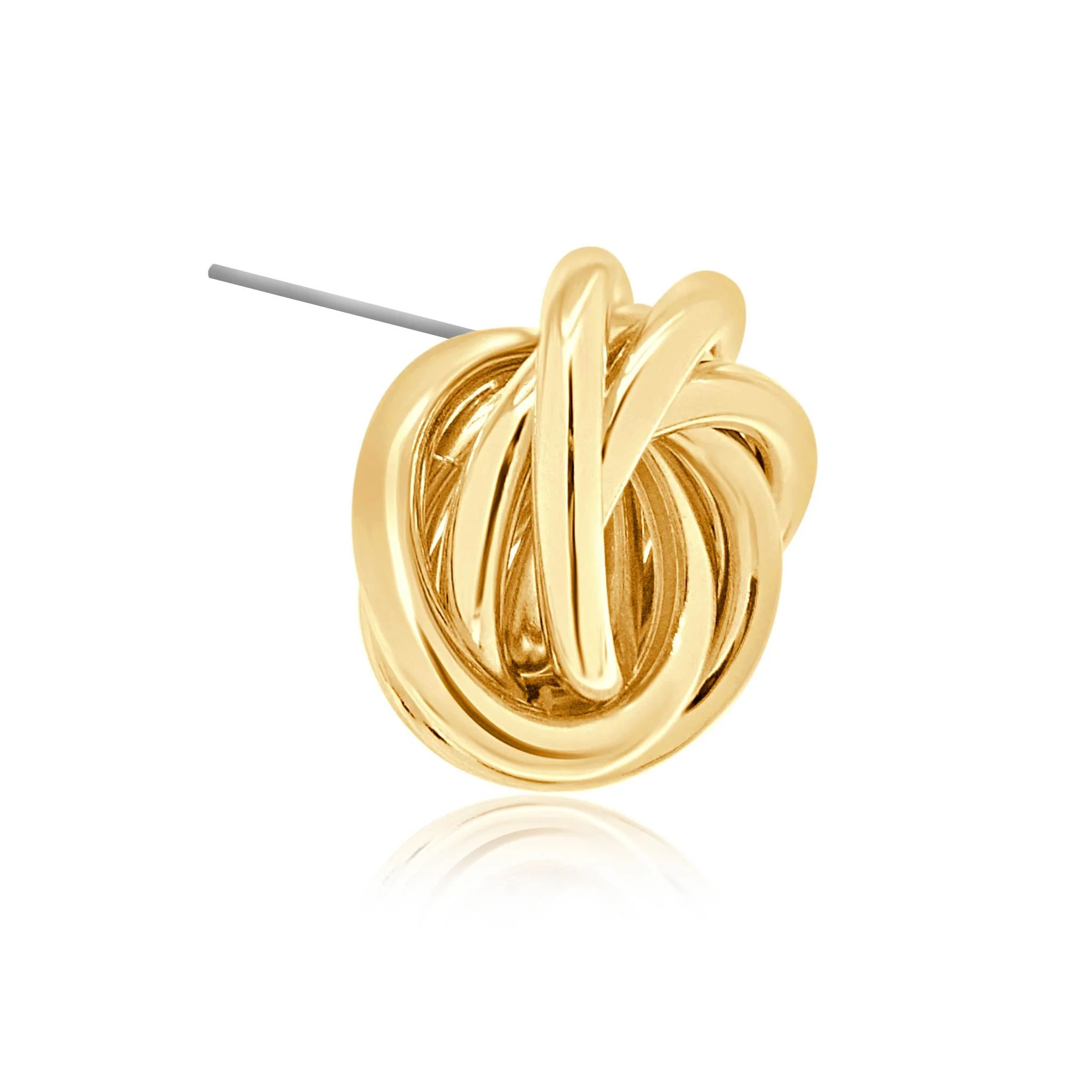 Halo intertwined gold effect stud earrings - Image 4