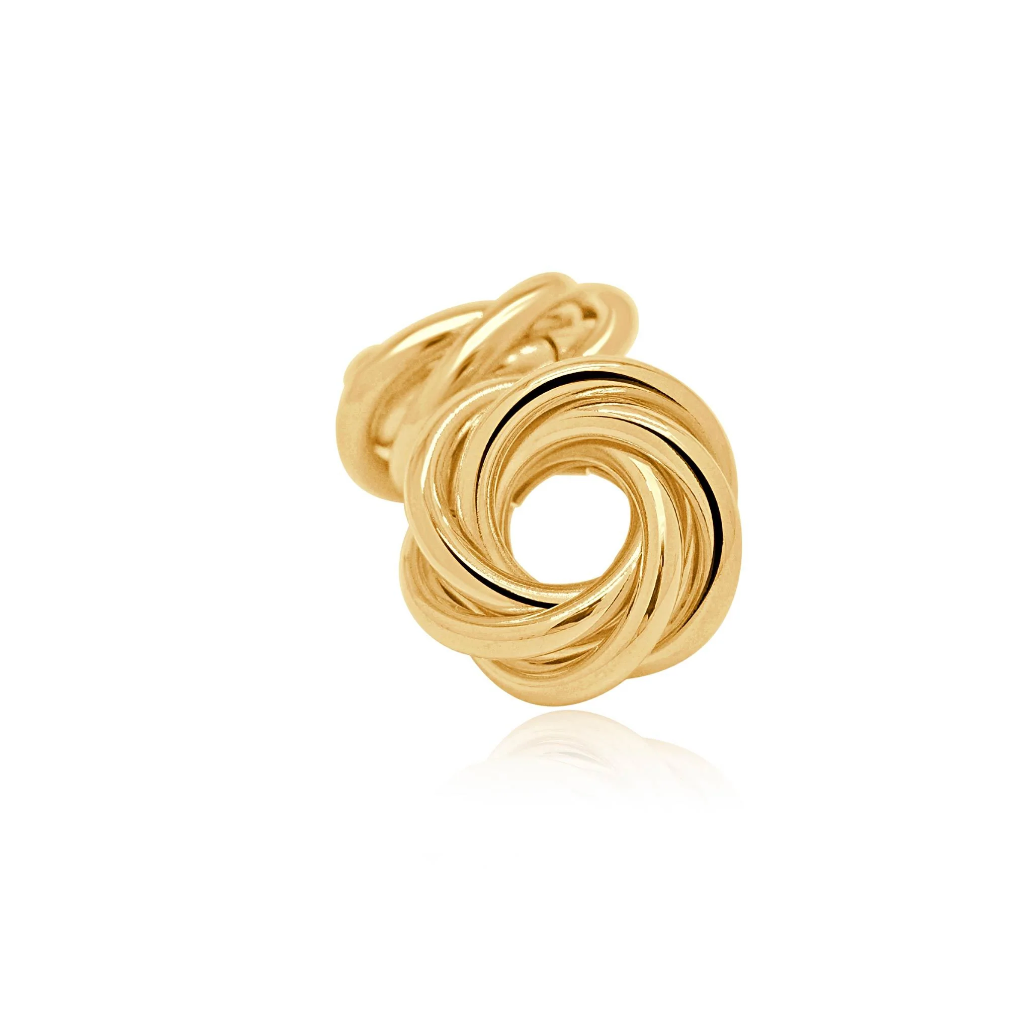 Halo intertwined gold effect stud earrings - Image 5