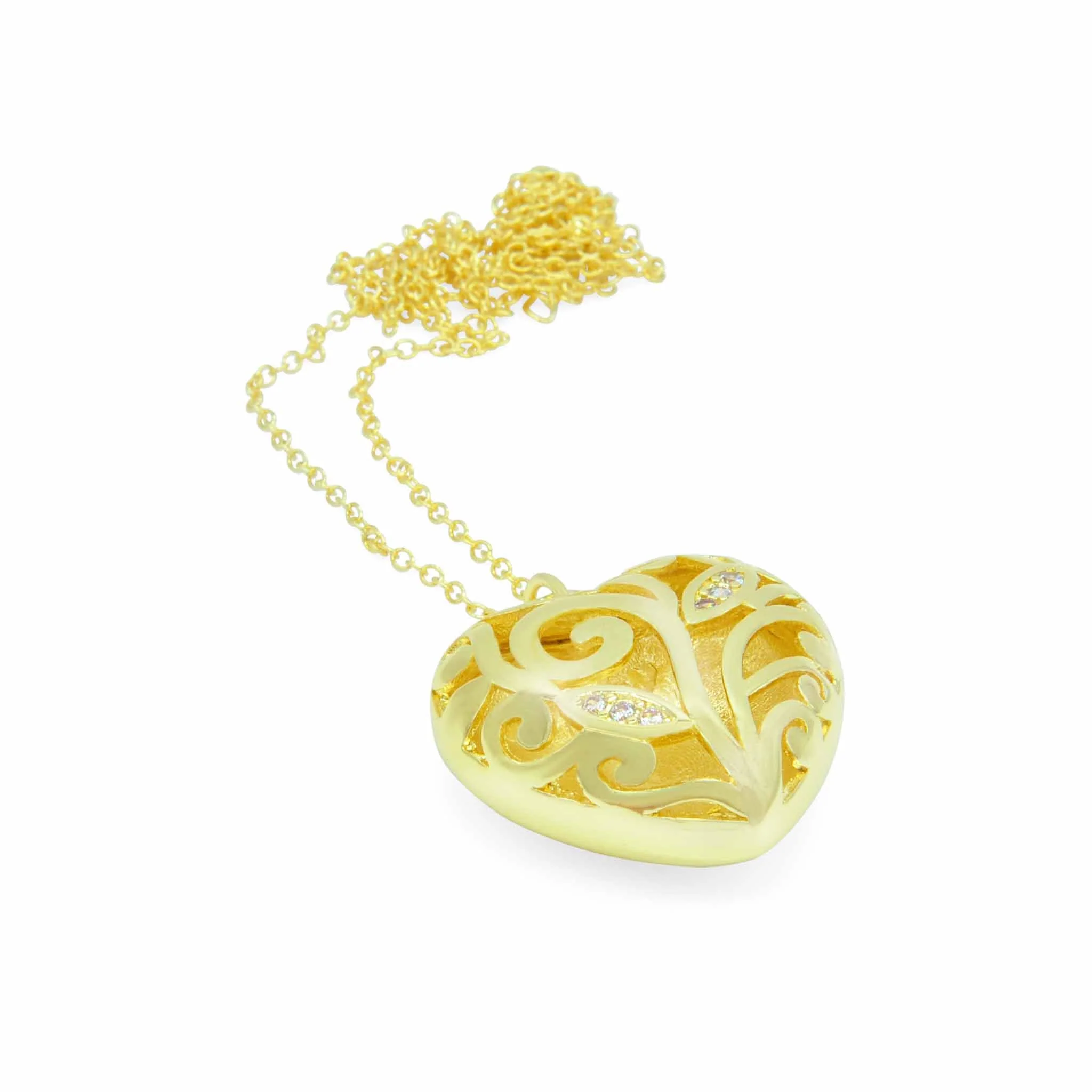 Lily love heart gold and crystal necklace - Image 3