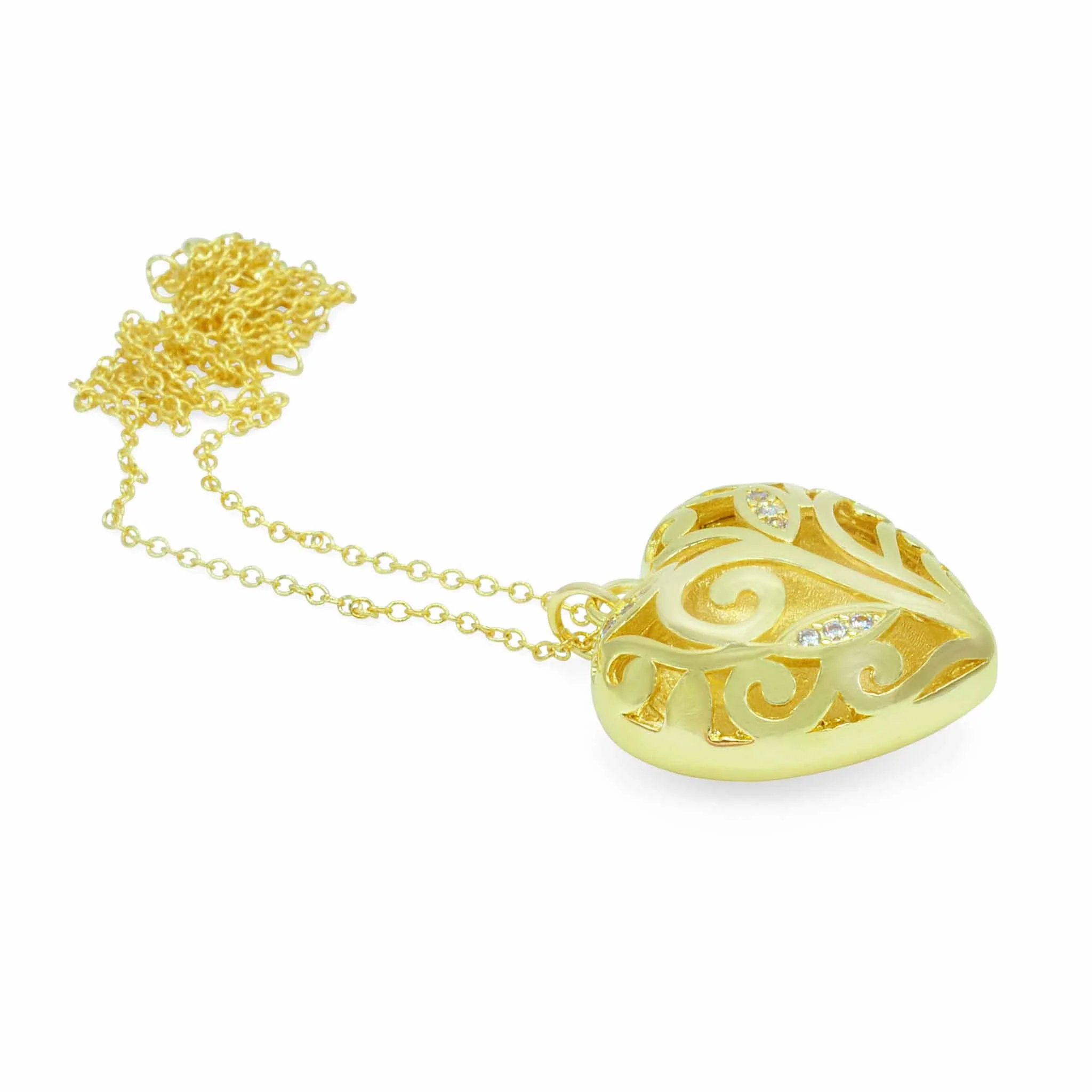 Lily love heart gold and crystal necklace - Image 4