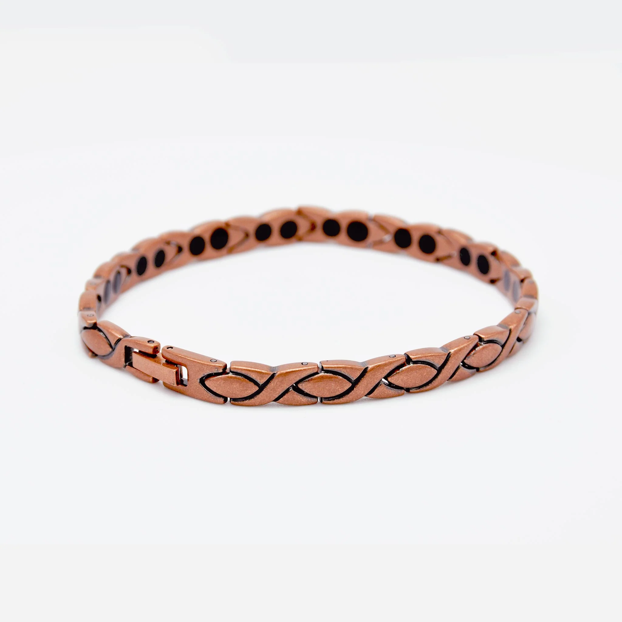 Rose copper bracelet with magnets - Image 3