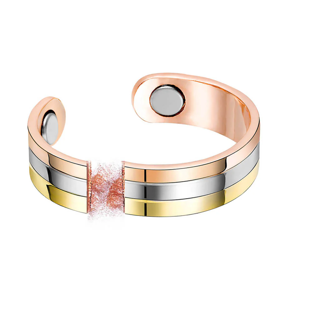 Charlie 3 Colour Copper Ring with Magnets - Image 3