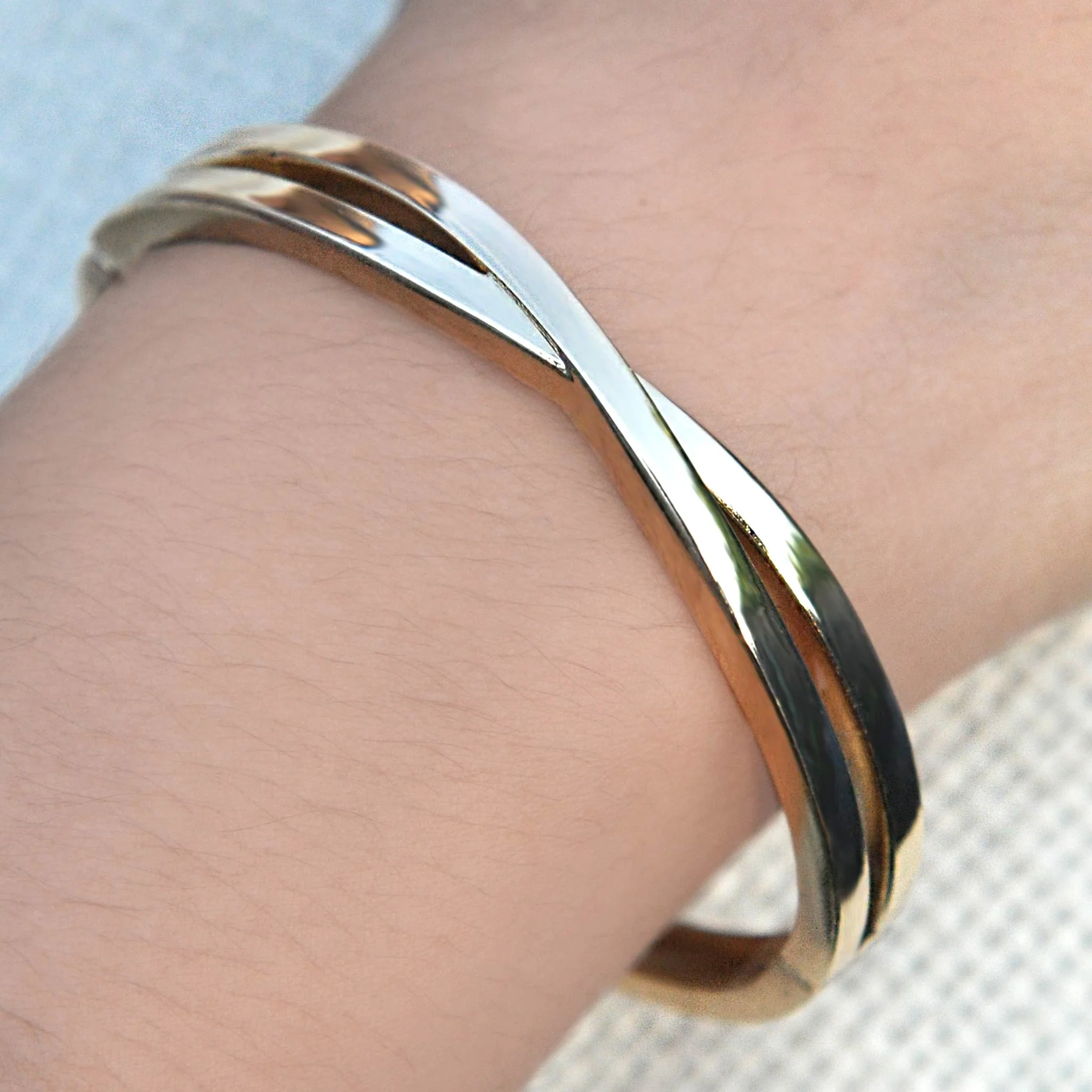 Martina Gold Bangle Cuff - Image 3