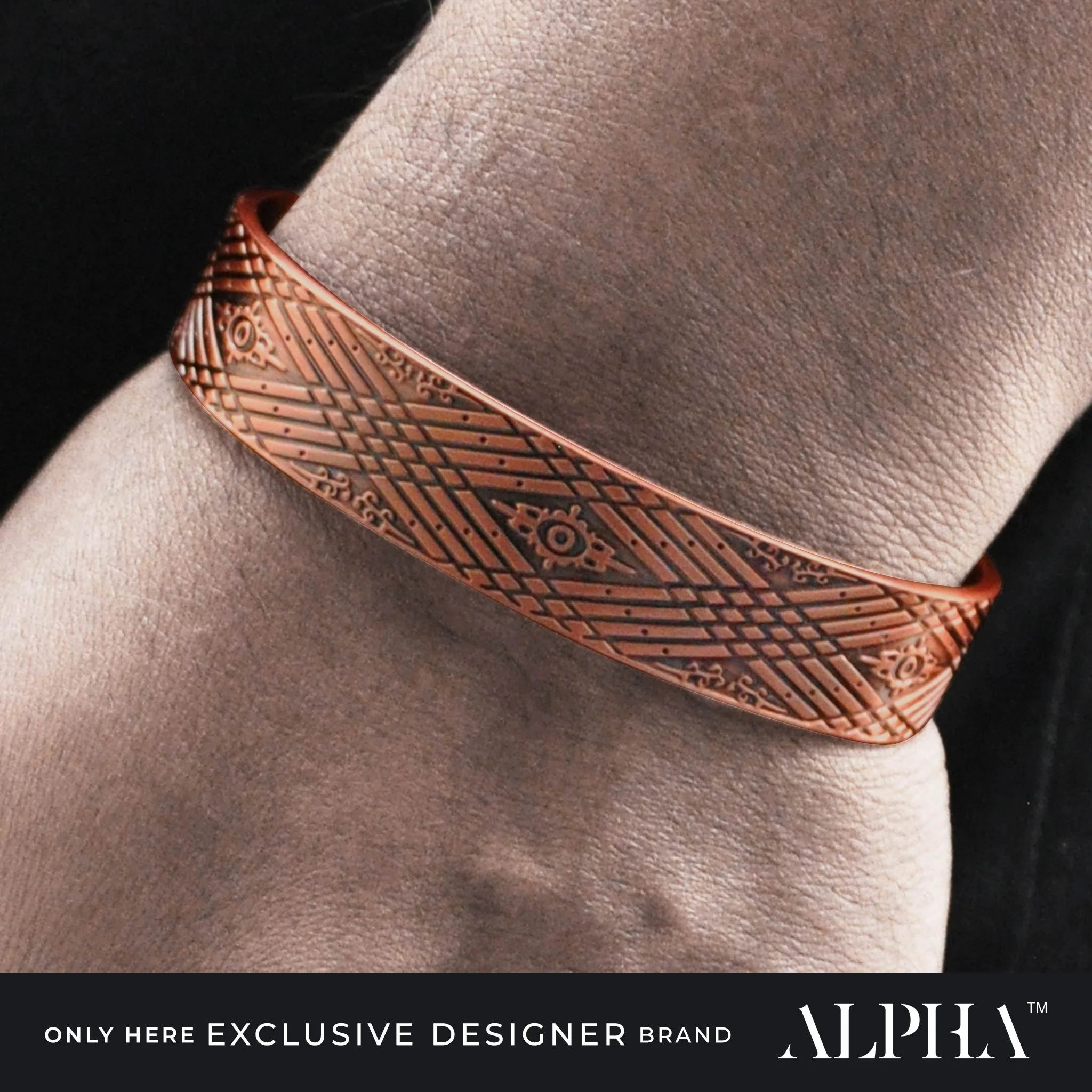 Drax copper magnetic bracelet | ALPHA™ mens - Image 2