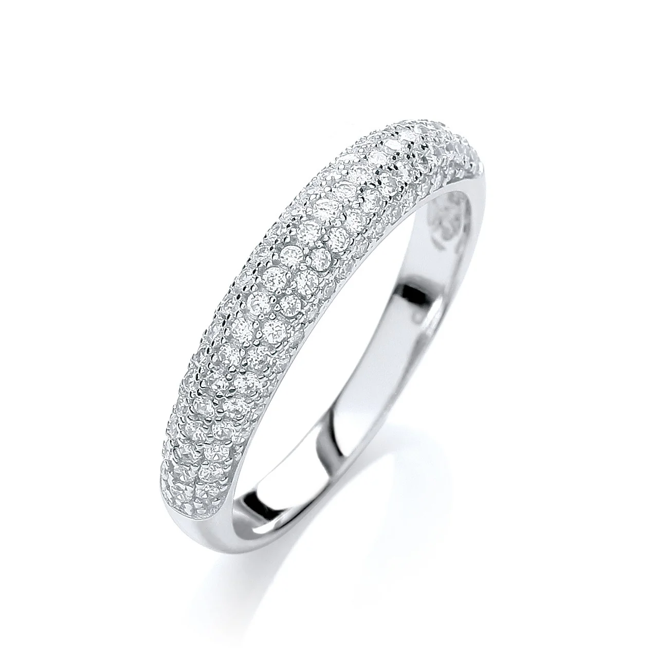 Micro Pave' Dome Ring White Cz
