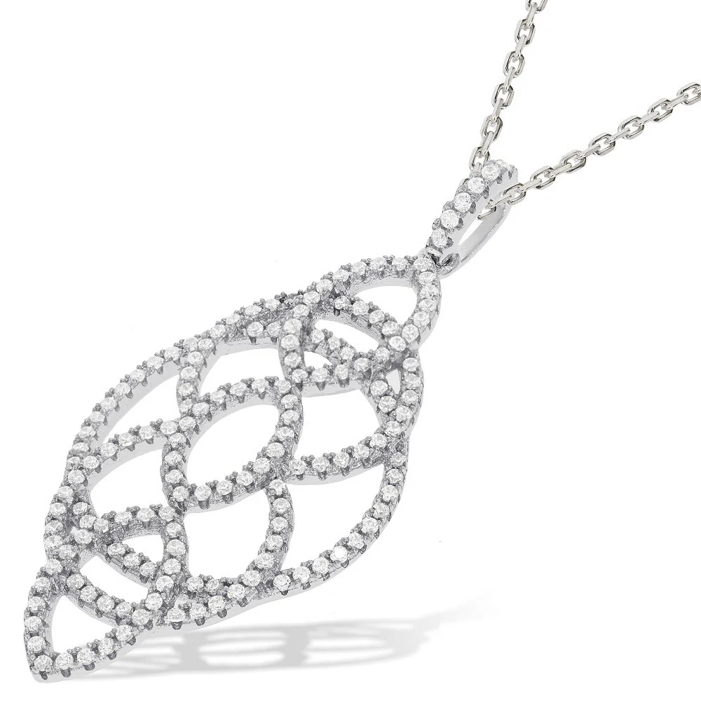 Micro Pave Fancy Cz Pendant with 18" Chain