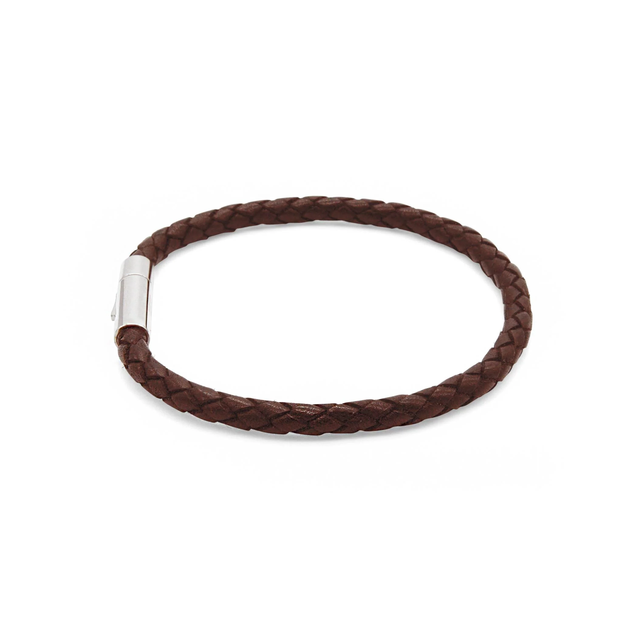 Oxford brown leather braided bracelet | ALPHA™ mens - Image 3