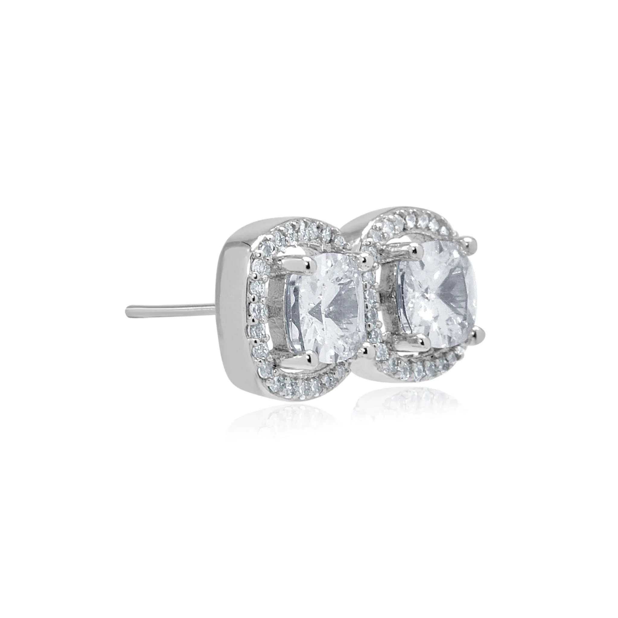Petra silver effect crystal studs - Image 3