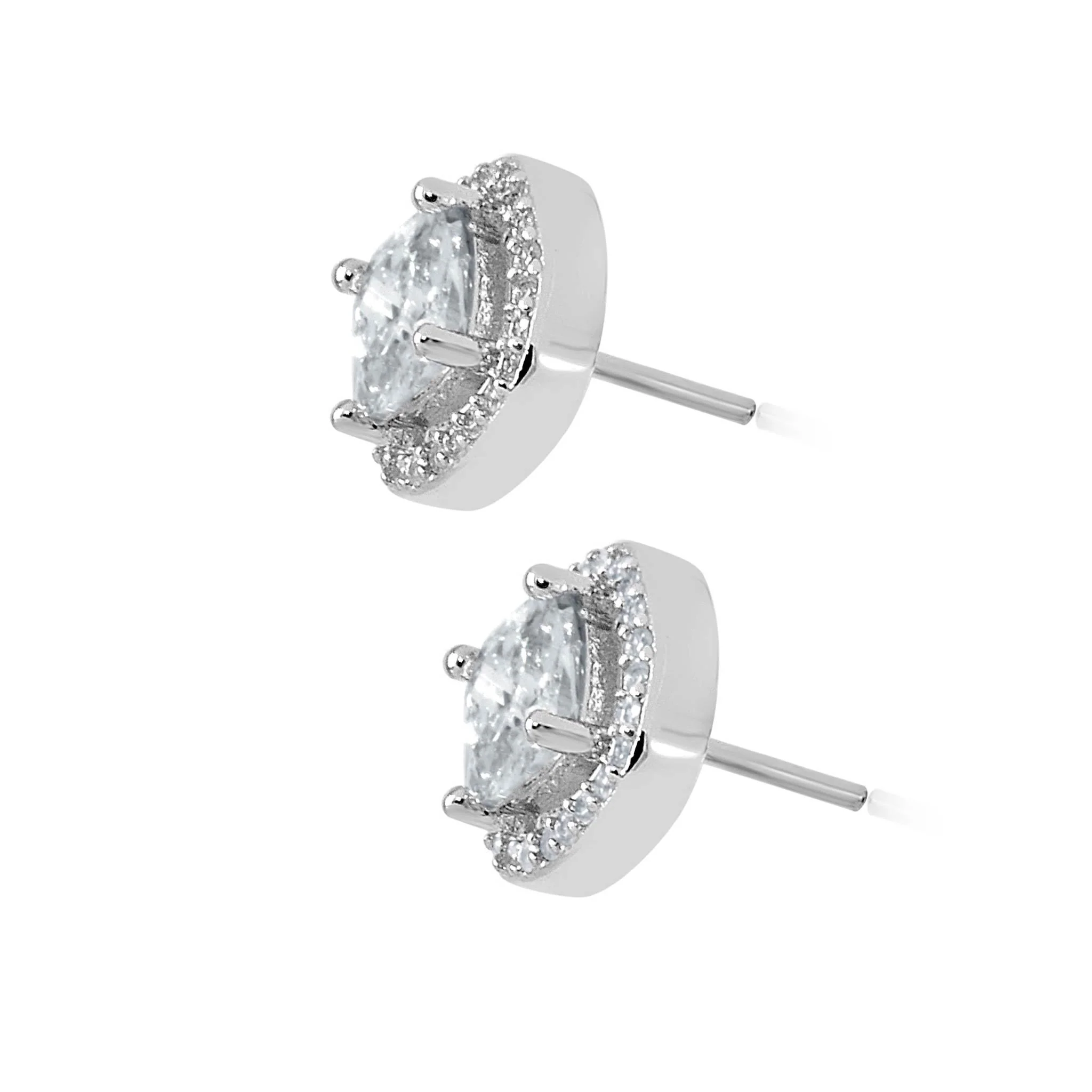 Petra silver effect crystal studs - Image 4