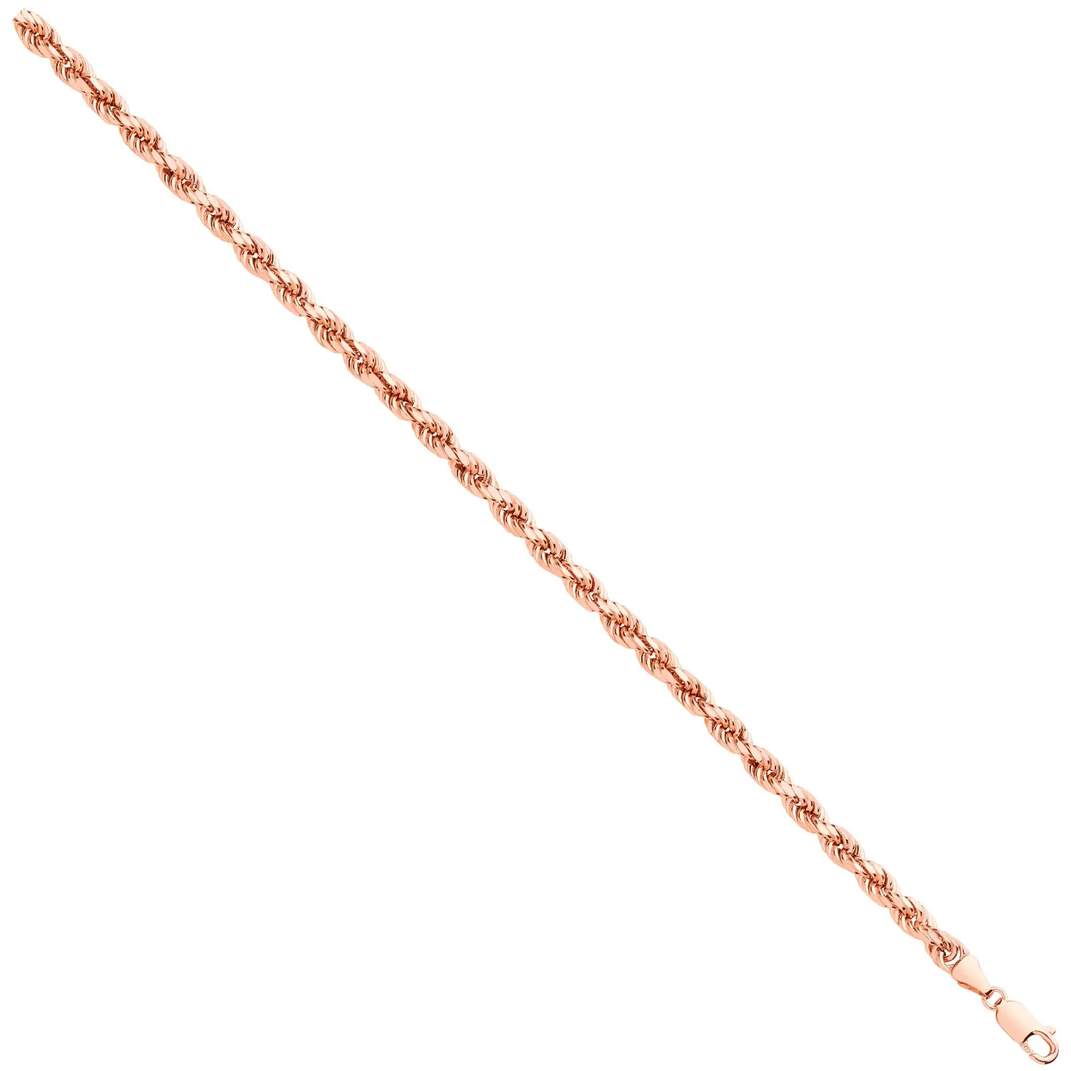 Rose Gold 4.5mm Semi Solid D/C Rope Chain