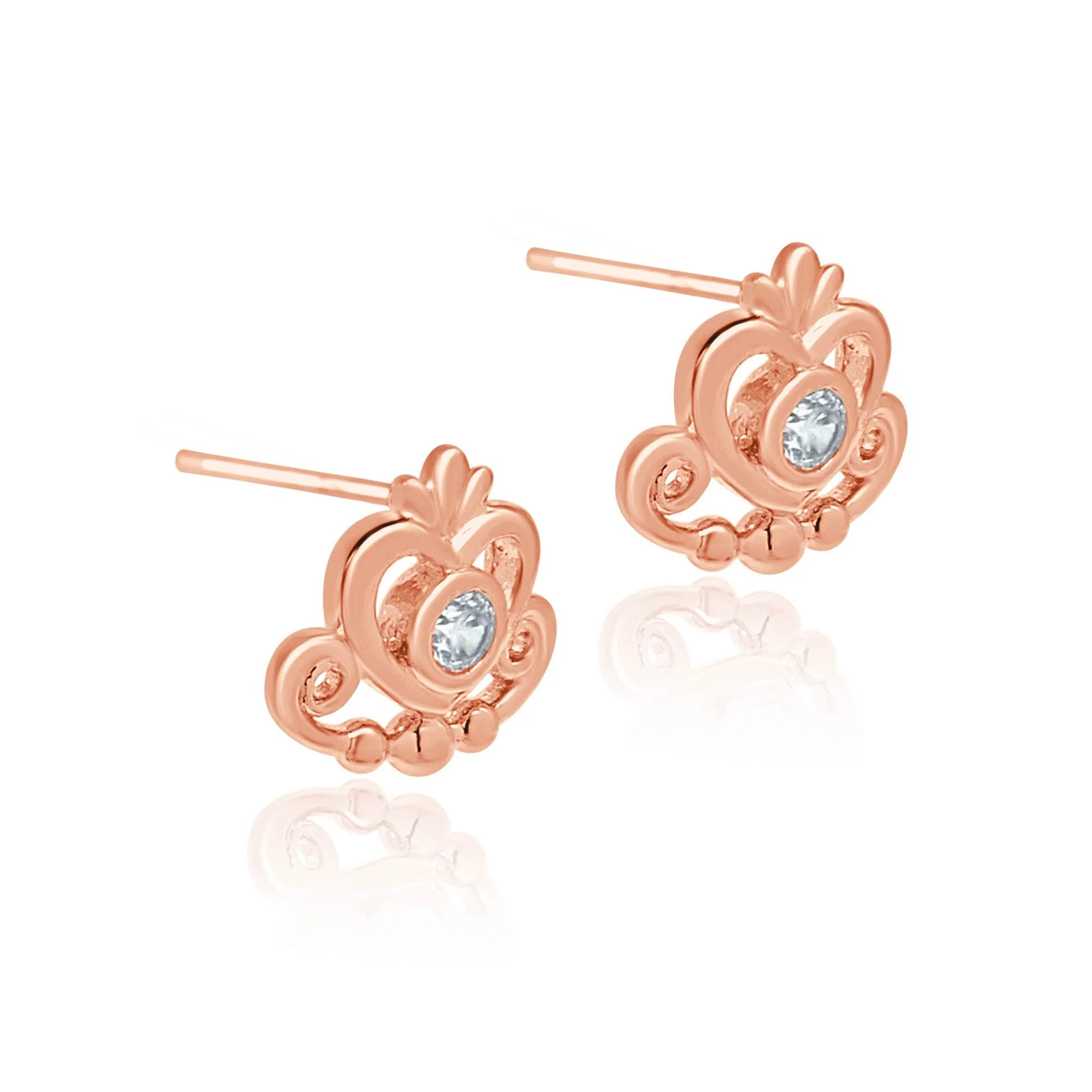 Rianna regal rose gold effect stud earrings - Image 3