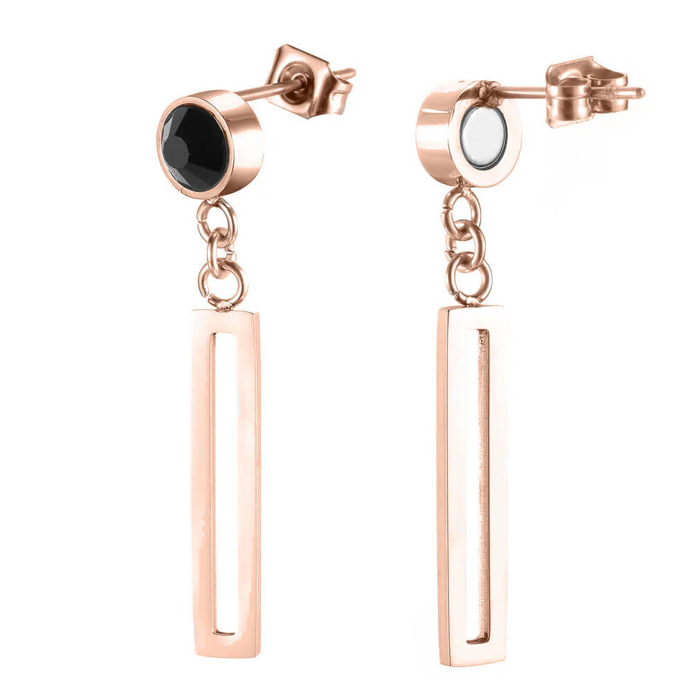 Dotty Stainless steel rose gold magnetic Earrings - Image 2