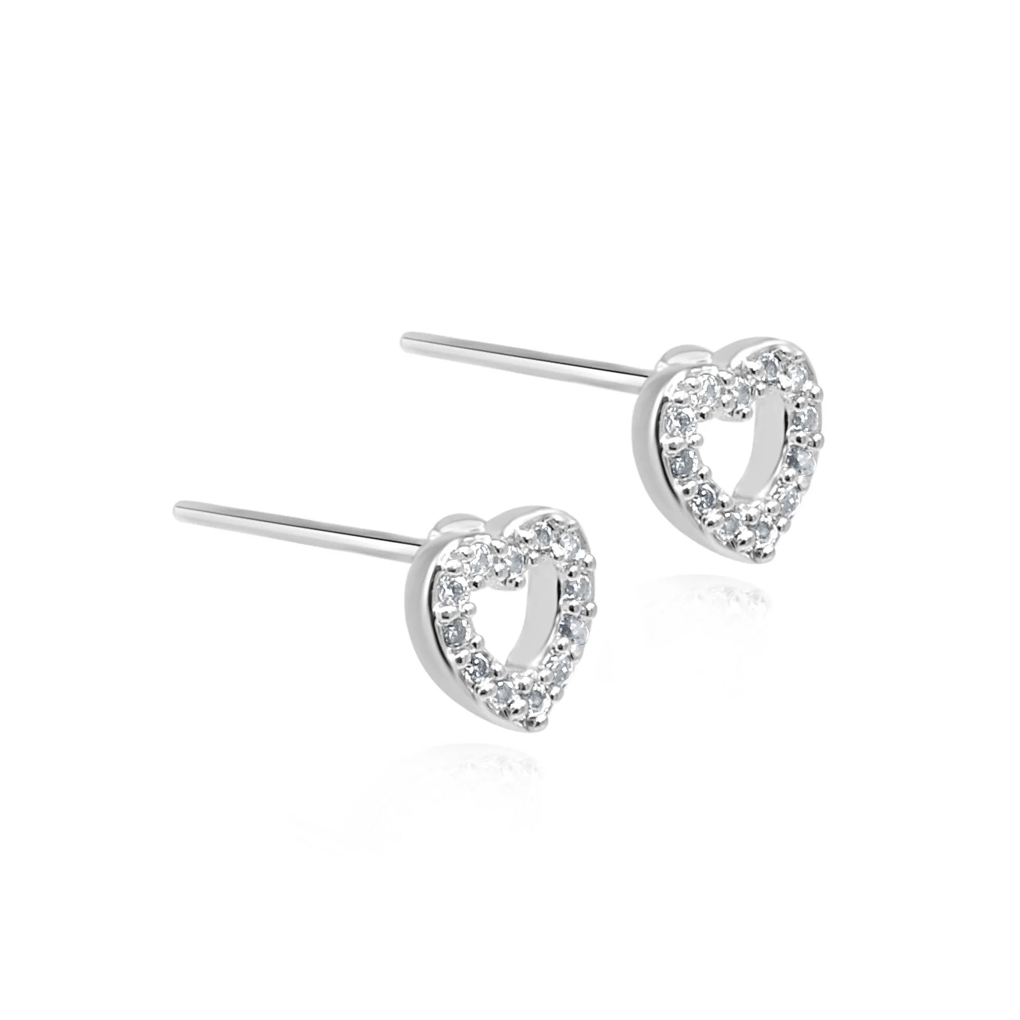 Sienna silver effect open heart earrings - Image 3