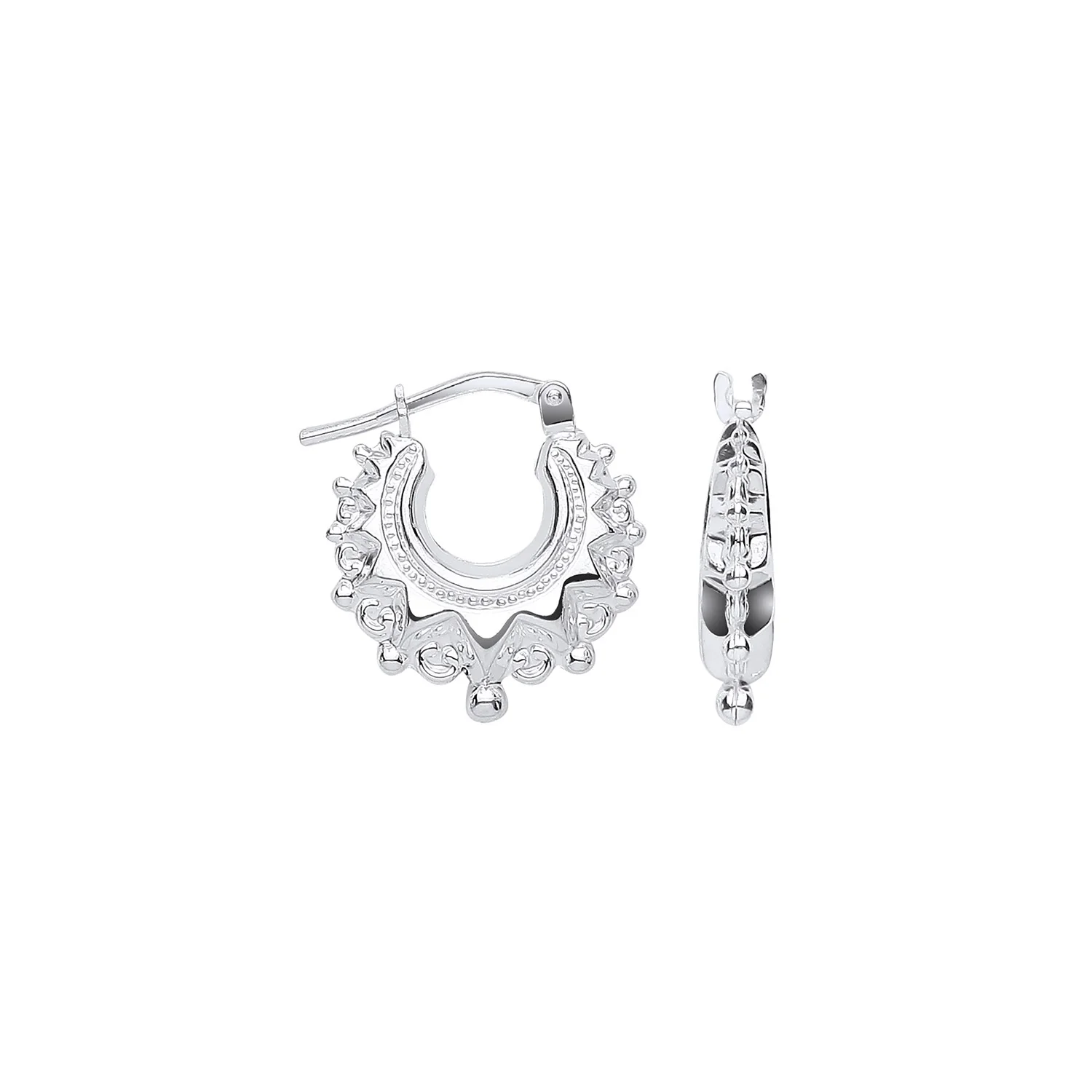 Silver 15.5mm Fancy Creoles
