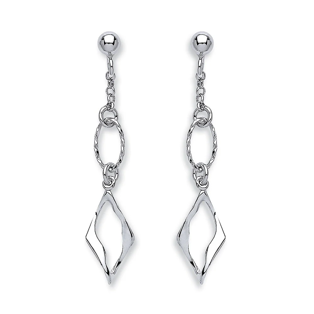 Silver Fancy Link Drop Earrings