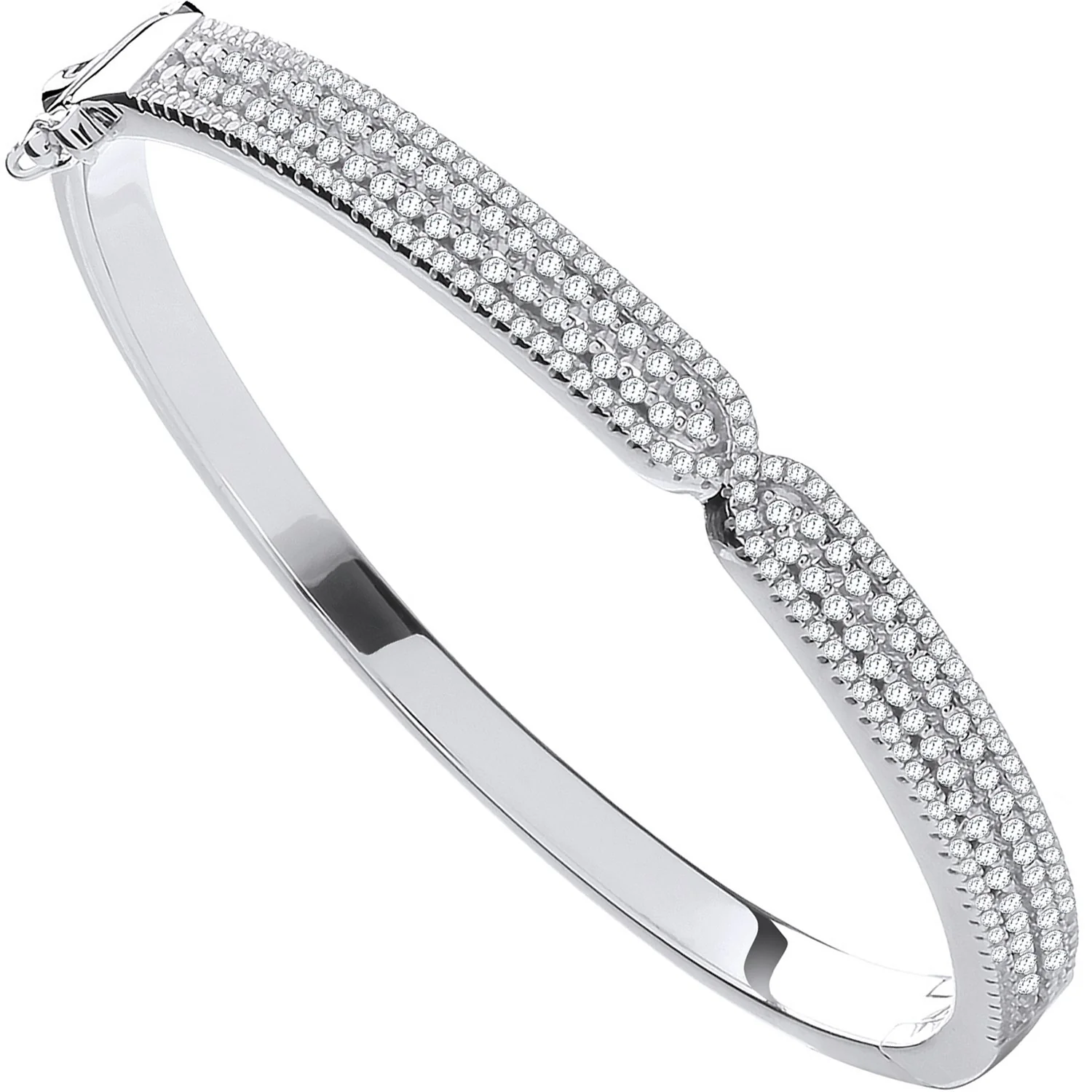 Silver Kiss CZ Ladies Bangle