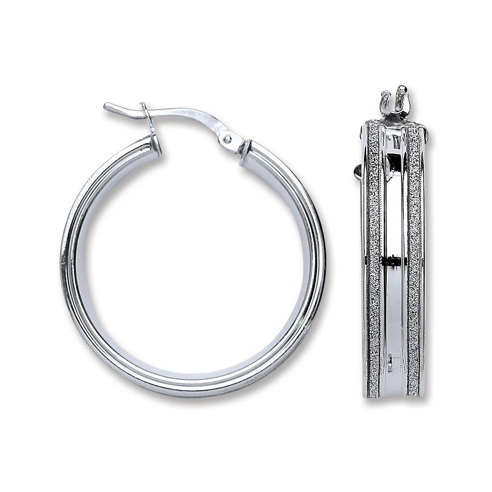 Silver Moondust Hoop Earrings
