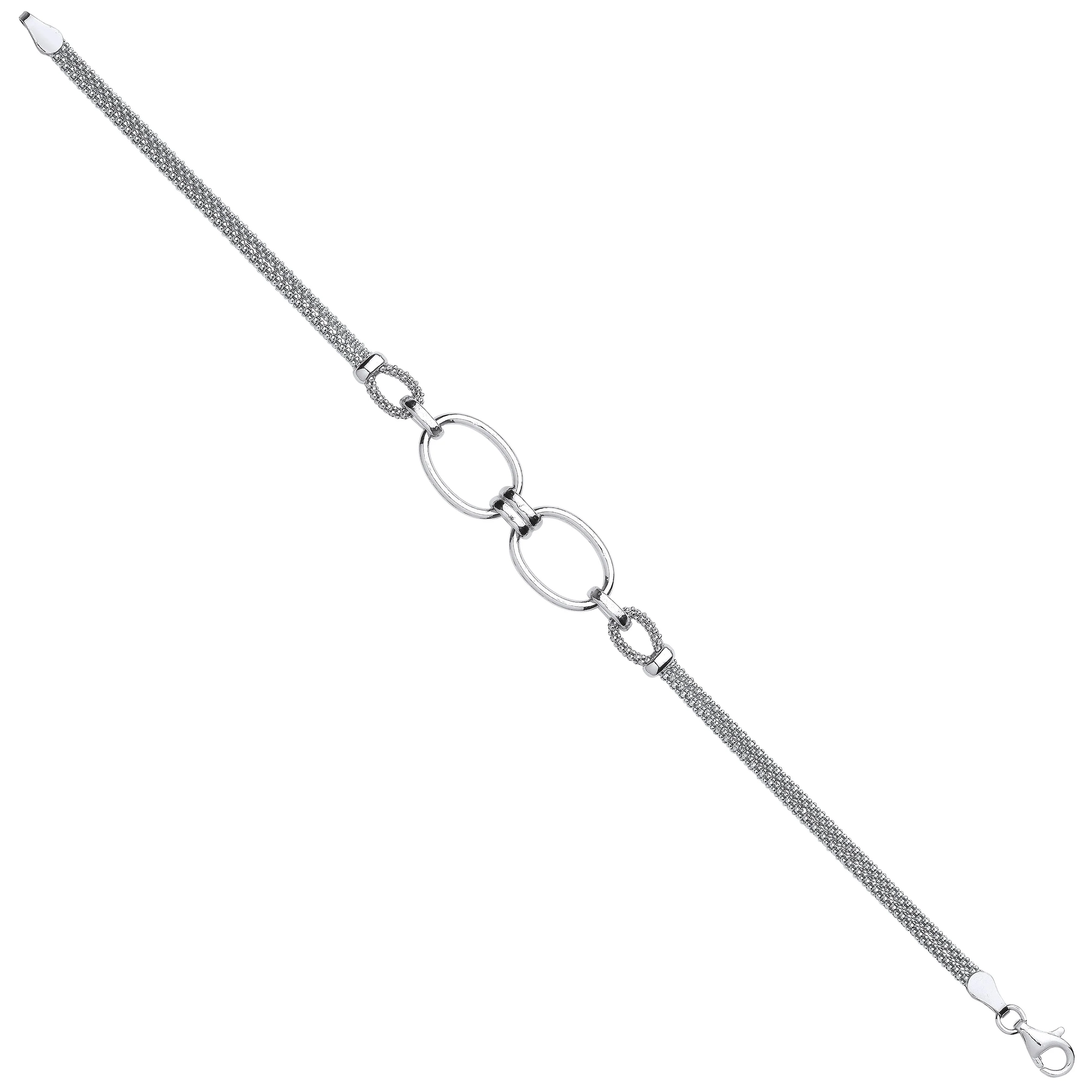 Silver oval circles bracelet