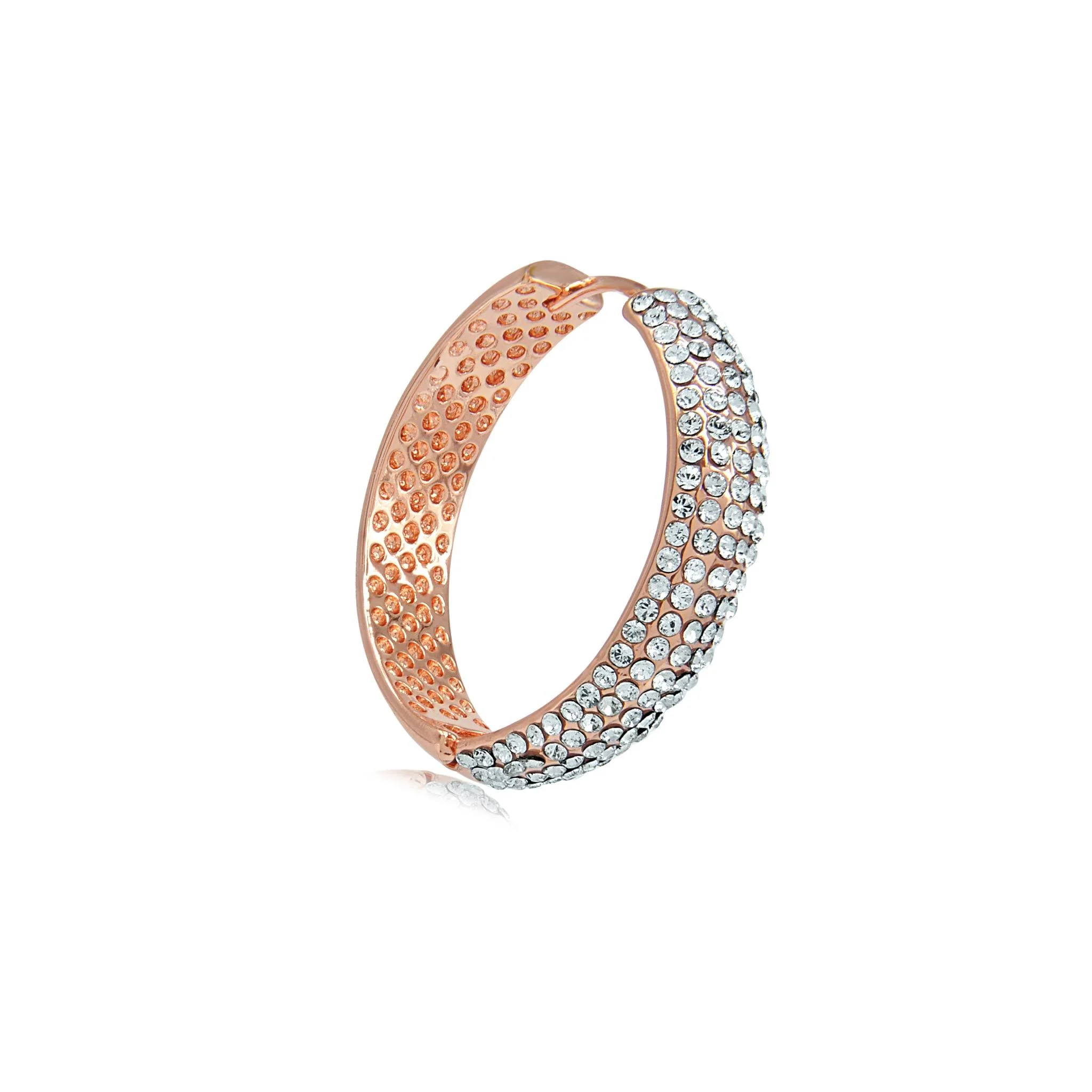 Stella diva rose gold effect crystal hoop earrings - Image 3