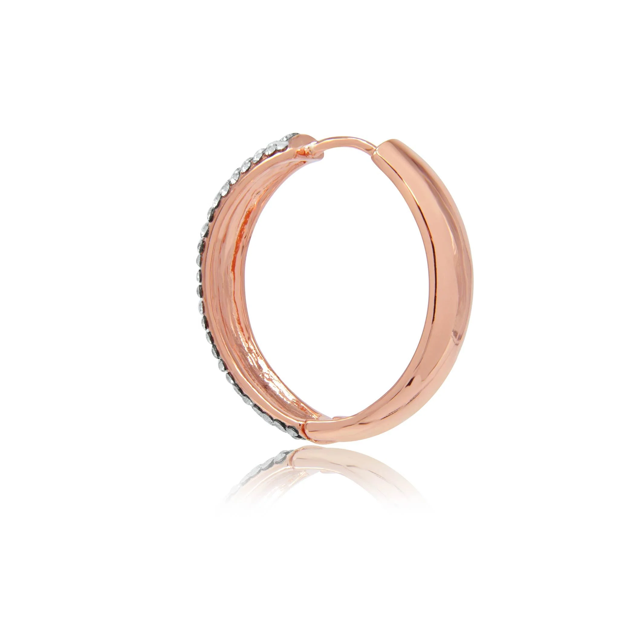 Stella diva rose gold effect crystal hoop earrings - Image 4