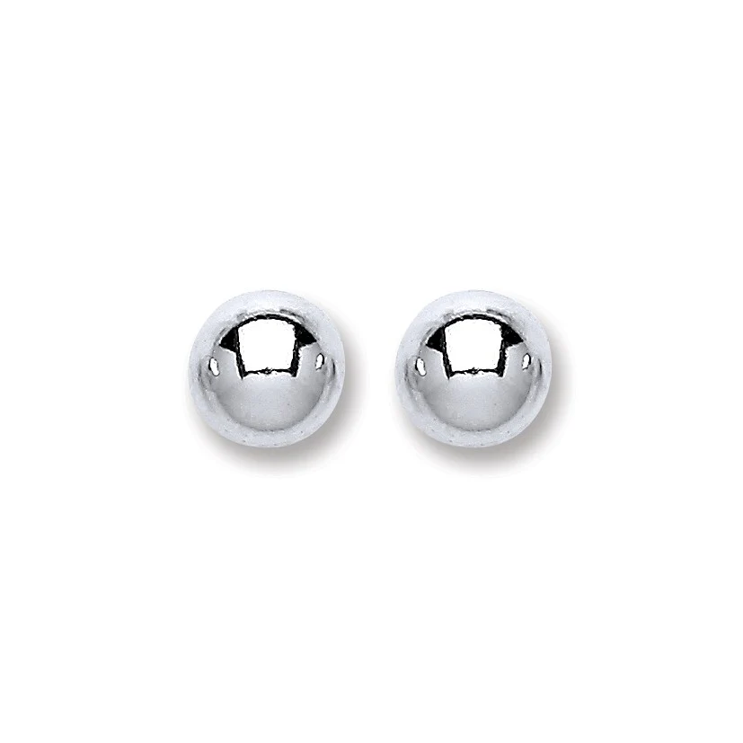 Sterling silver ball stud earrings 6mm