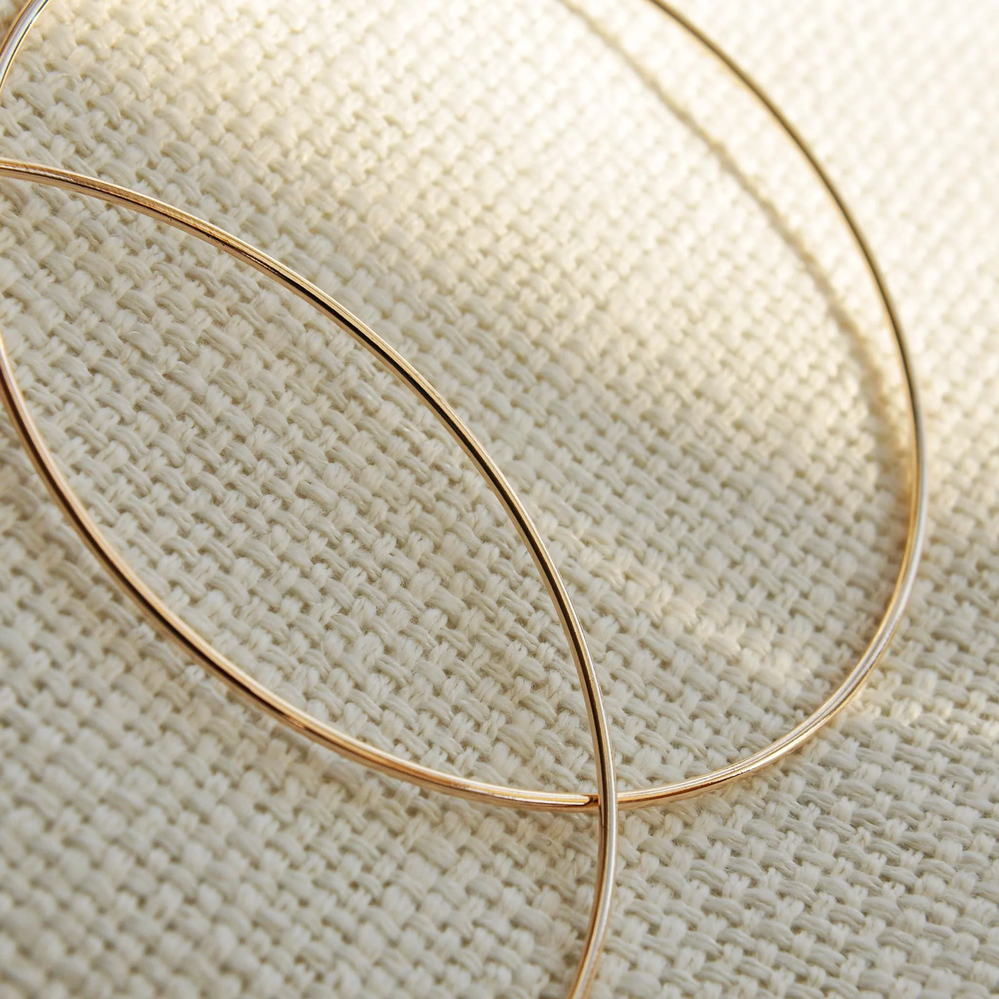 Jade thin gold effect hoops - Image 3