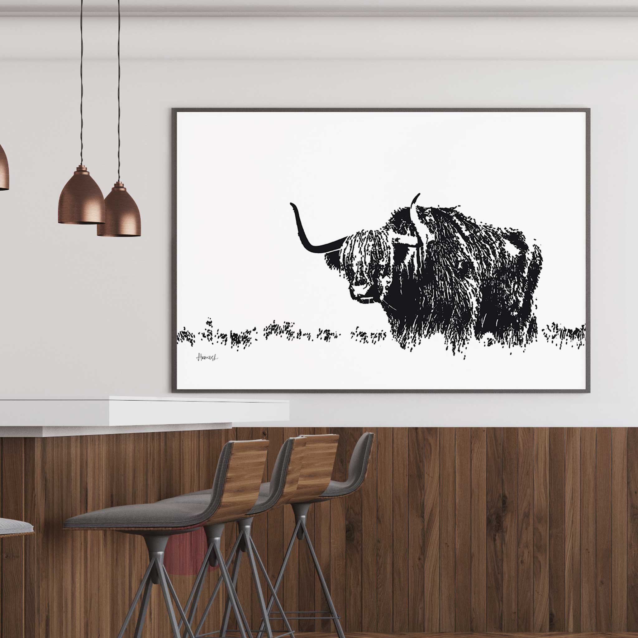 Highland Cow 01 wall art - Image 12