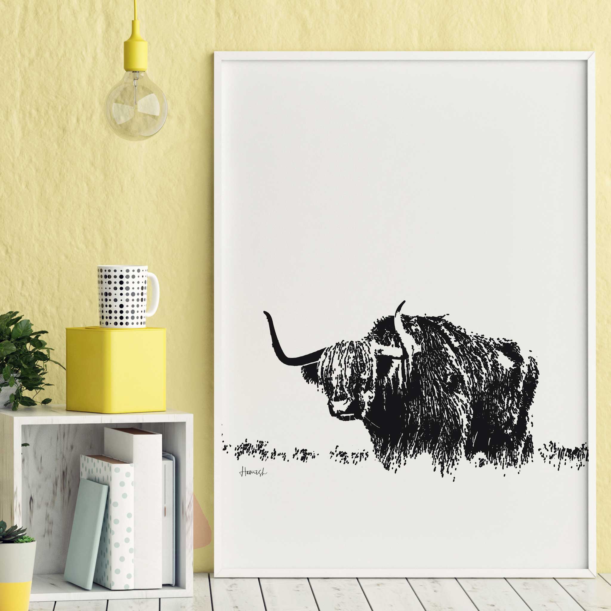 Highland Cow 01 wall art - Image 2