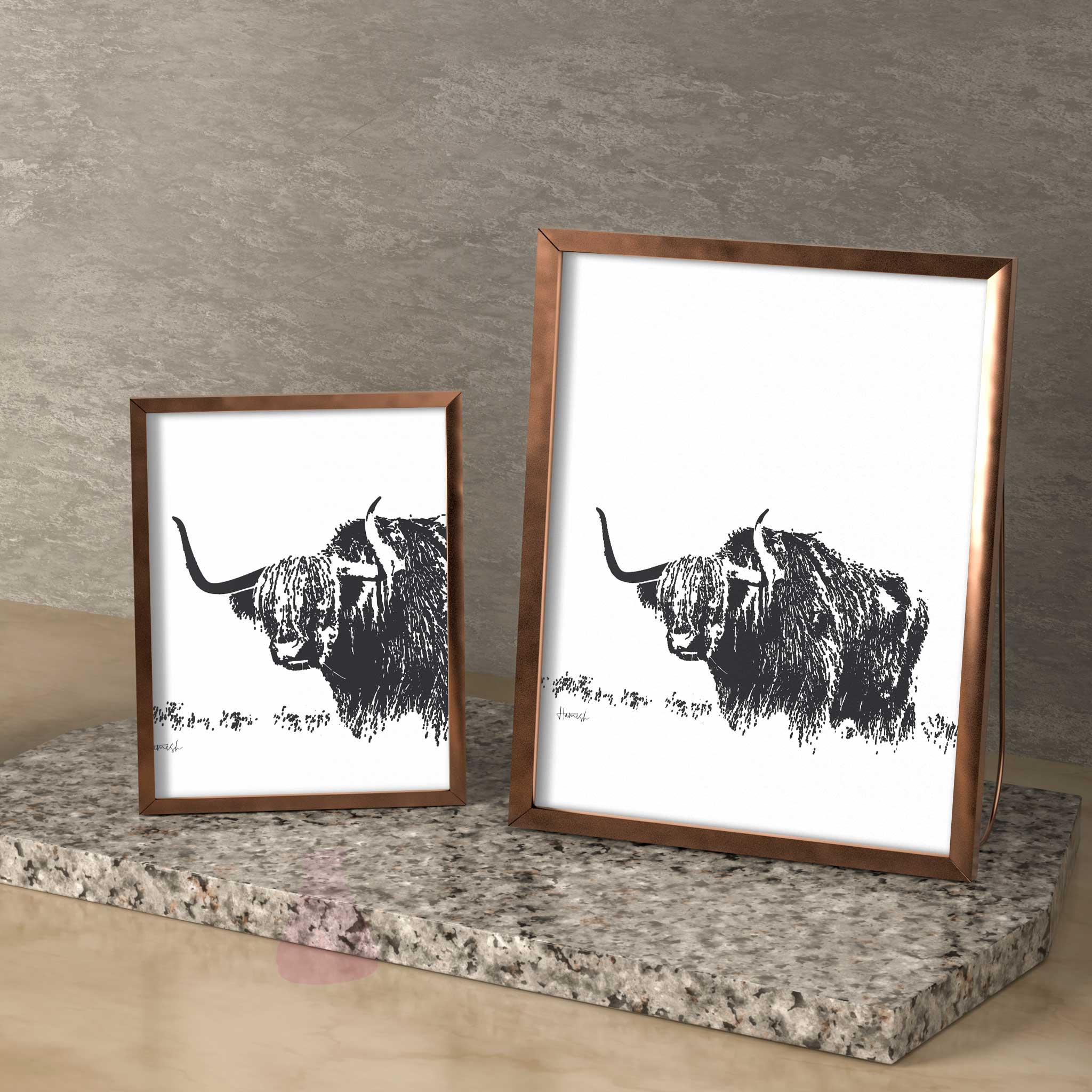 Highland Cow 01 wall art - Image 3