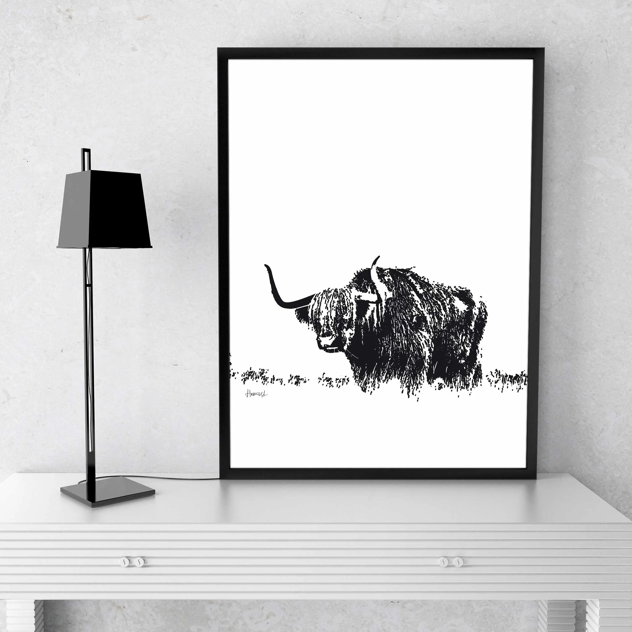 Highland Cow 01 wall art - Image 7