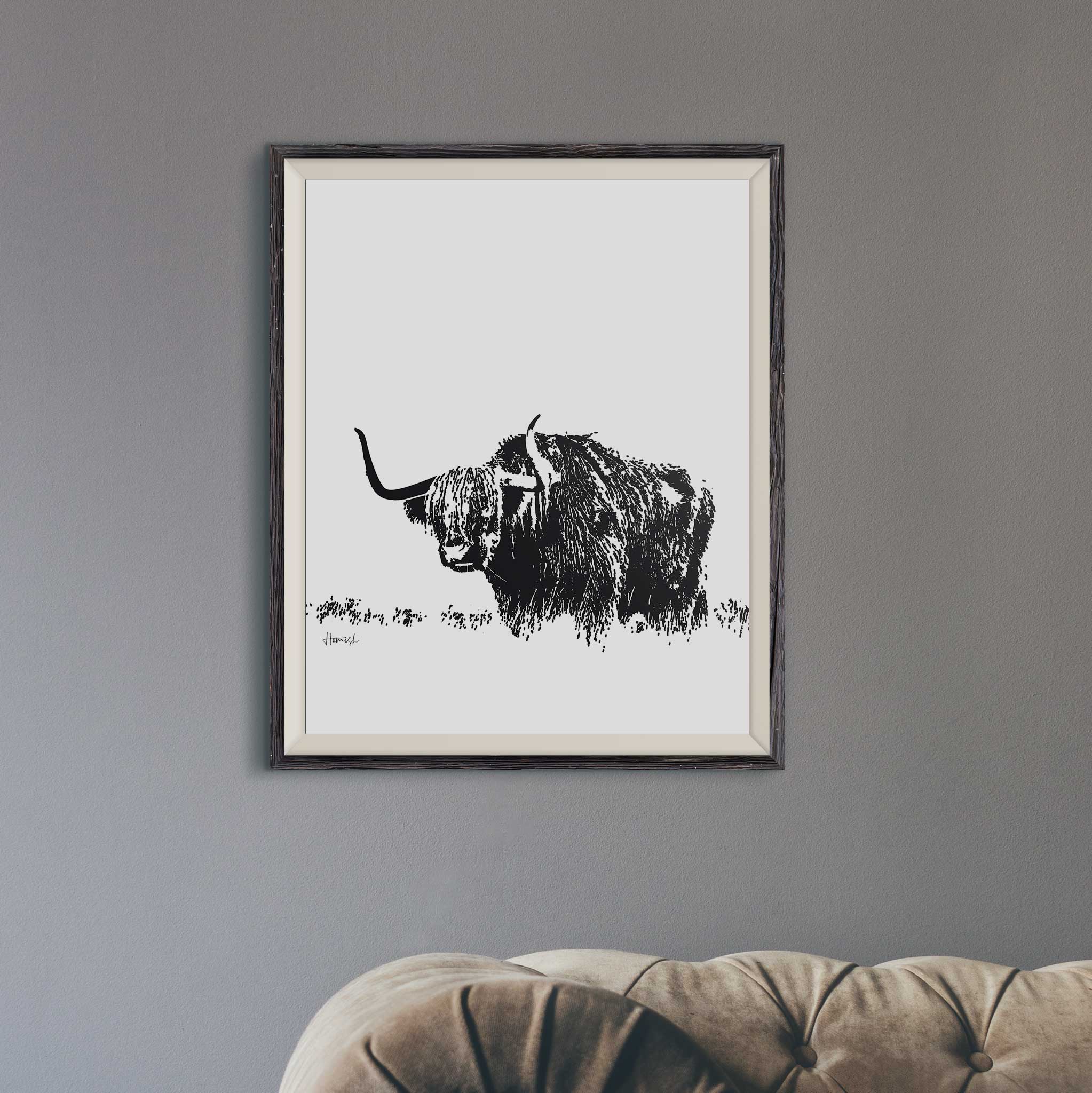 Highland Cow 01 wall art - Image 8