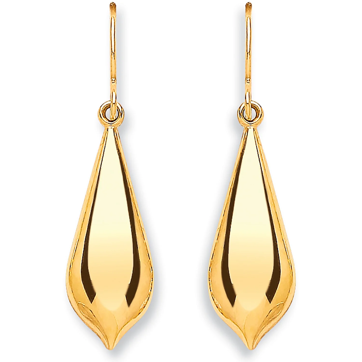 Yellow Gold Pear Shape Drop  Earrings
