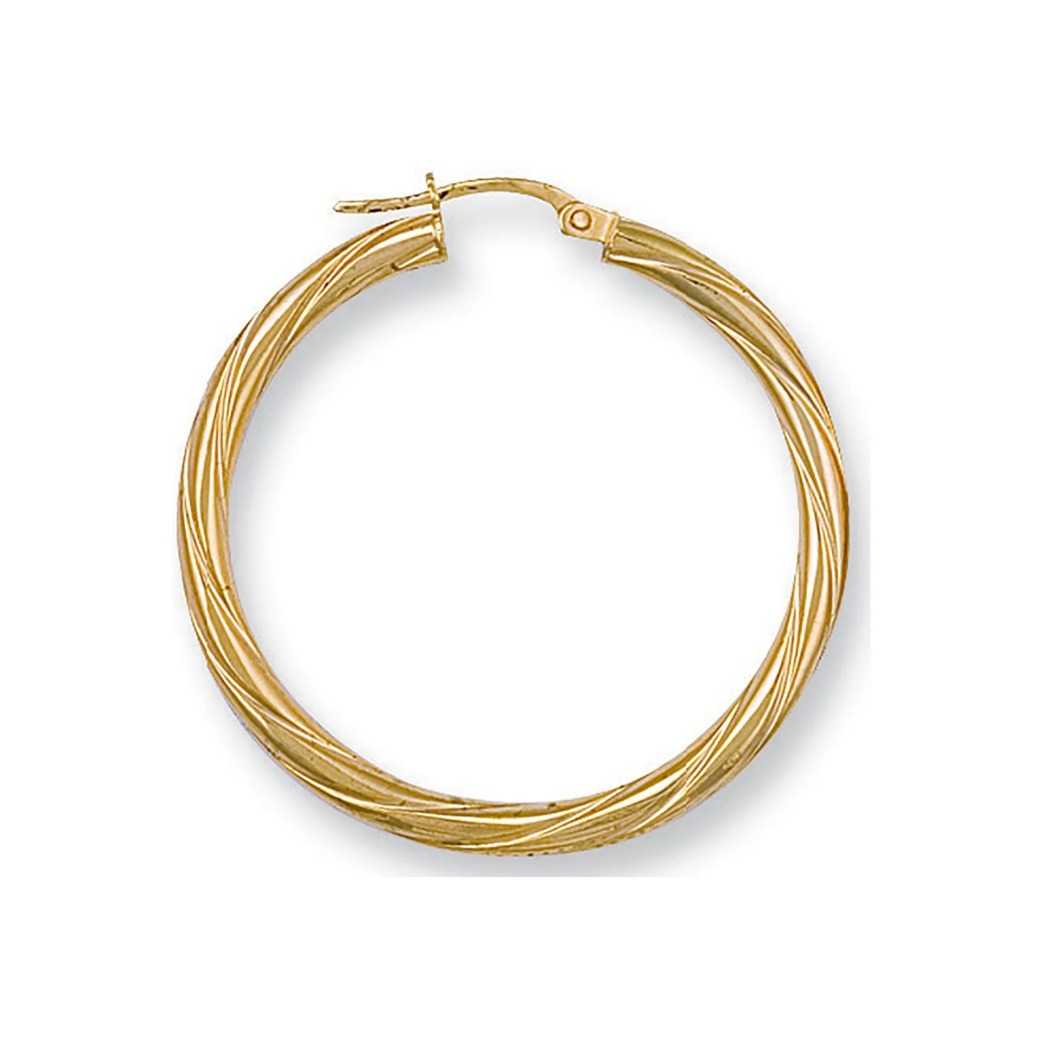 Yellow Gold 36mm Twisted Hoop Earrings