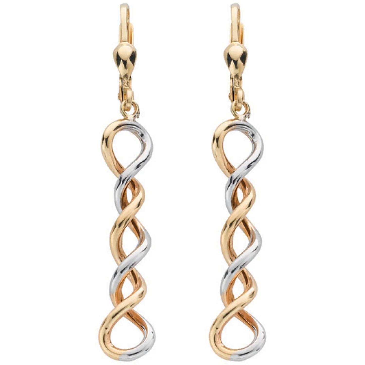 Yellow Gold & White Gold Twisted Drops